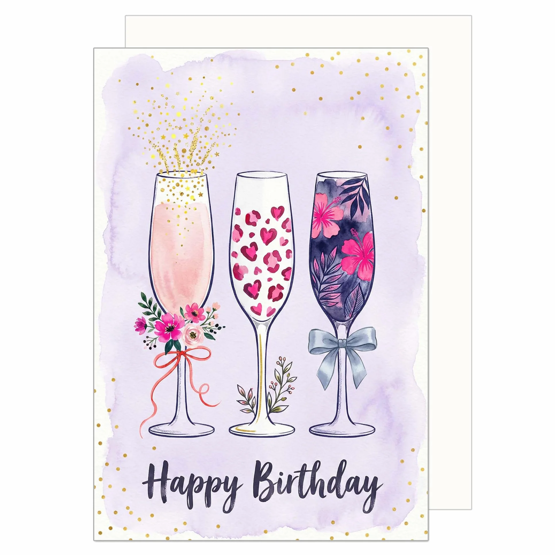 Edition Seidel Carte d'anniversaire avec enveloppe Happy Birthday femme homme élégant