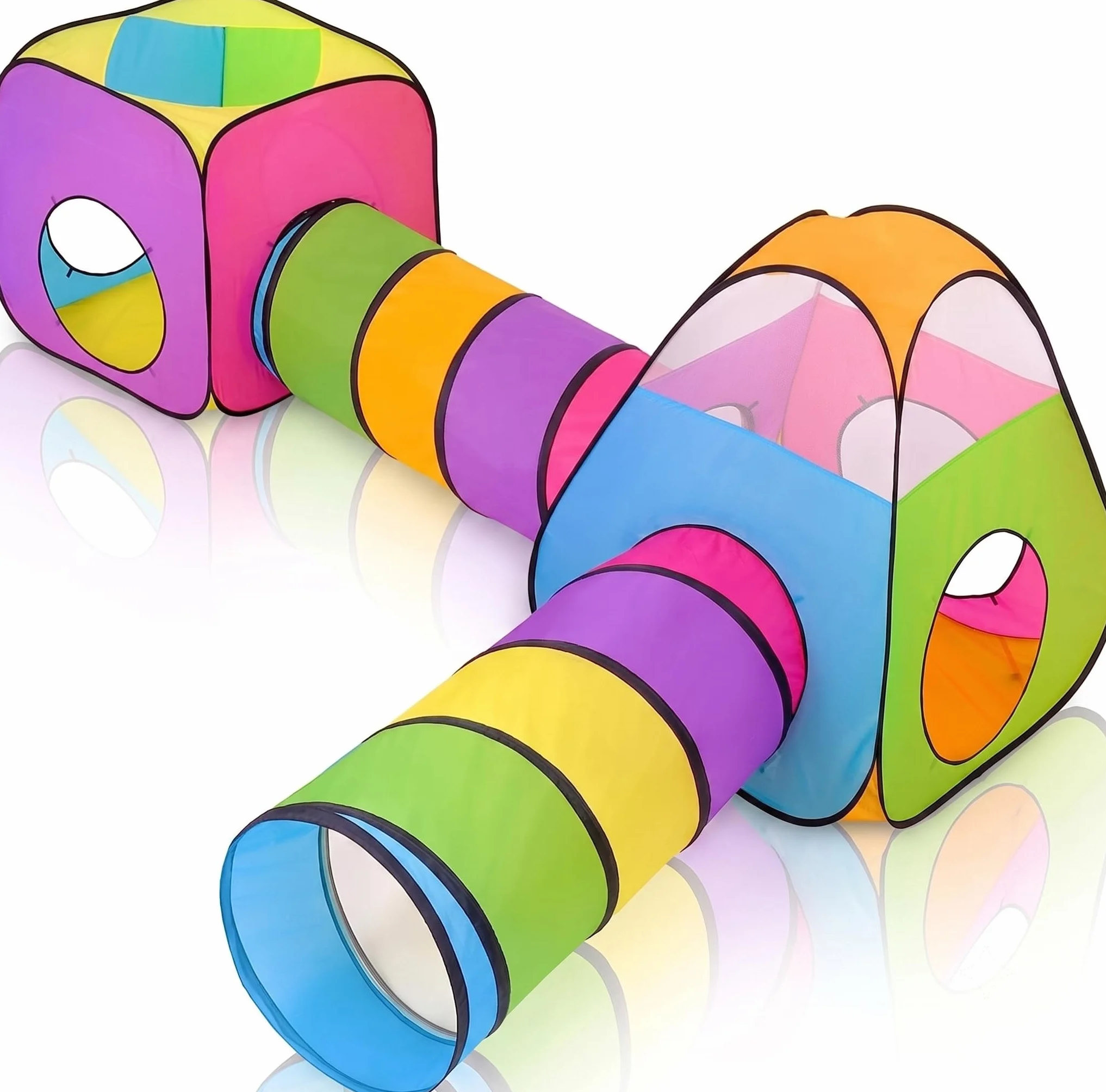 Pop Up Jouer Tente avec Tunnel, Balle Pit pour Enfants, Garçons, Filles, Bébés - Playhouse Intérieur/Extérieur 4 en 1