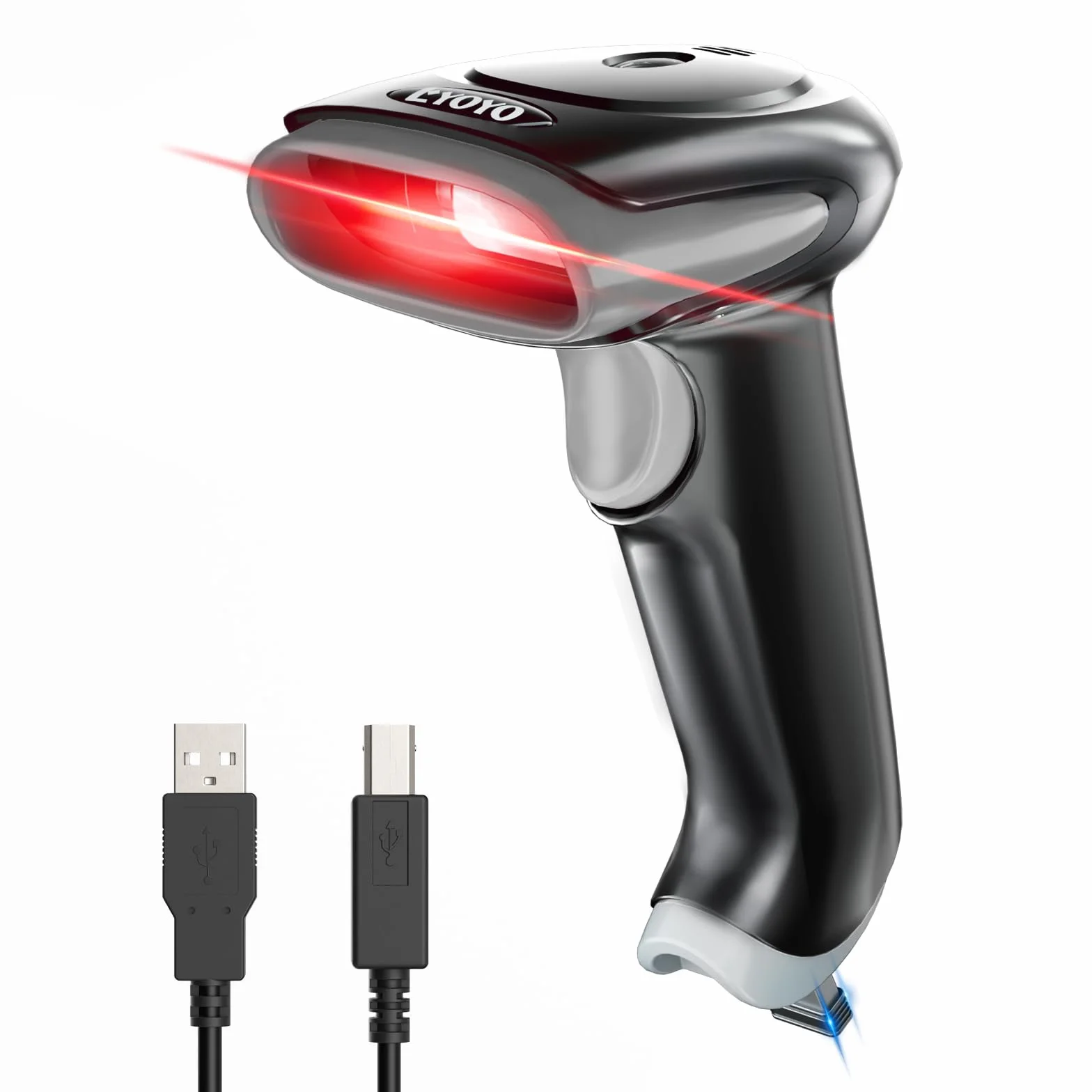 Eyoyo Douchette Code Barre 1D 2D QR Code, Lecteur Codes sans Fil Bluetooth 2,4 GHz USB Portable Gris