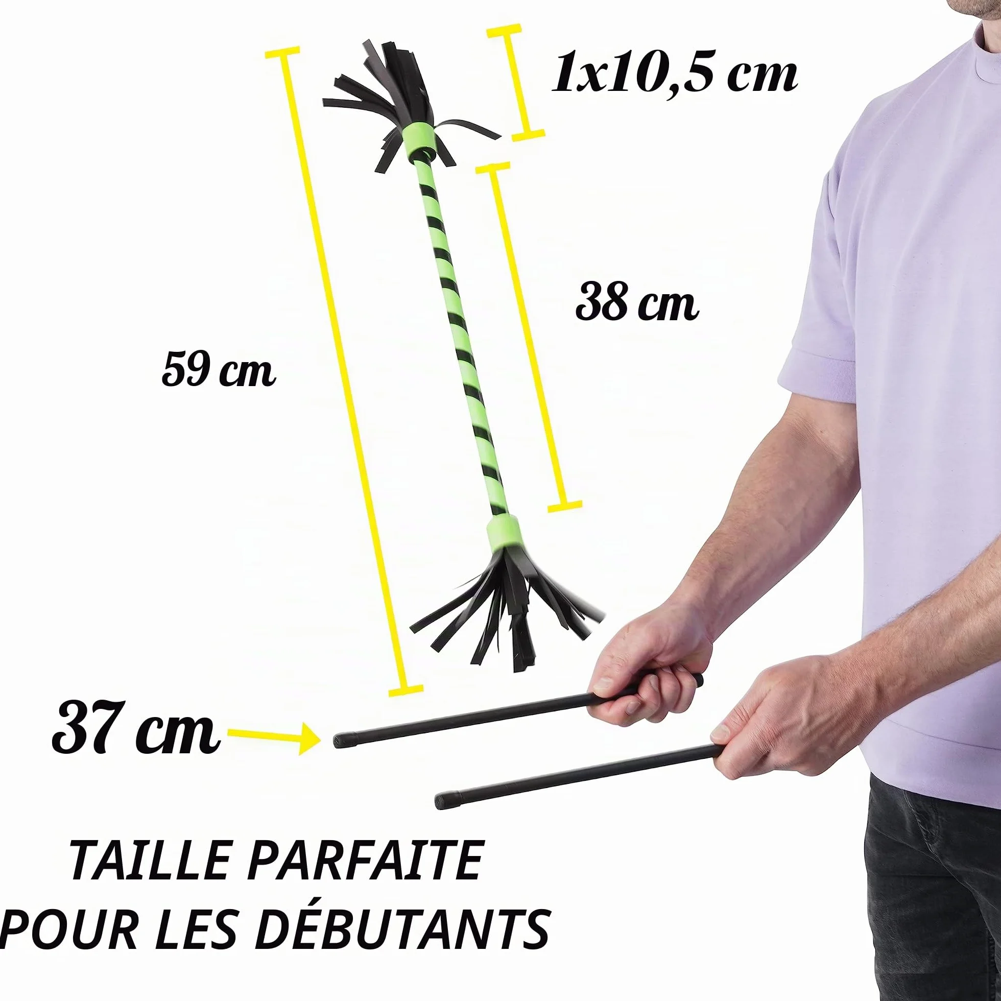 Diabolo Freizeitsport Flowerstick Basic (Vert) Jonglerie Baguettes Débutants