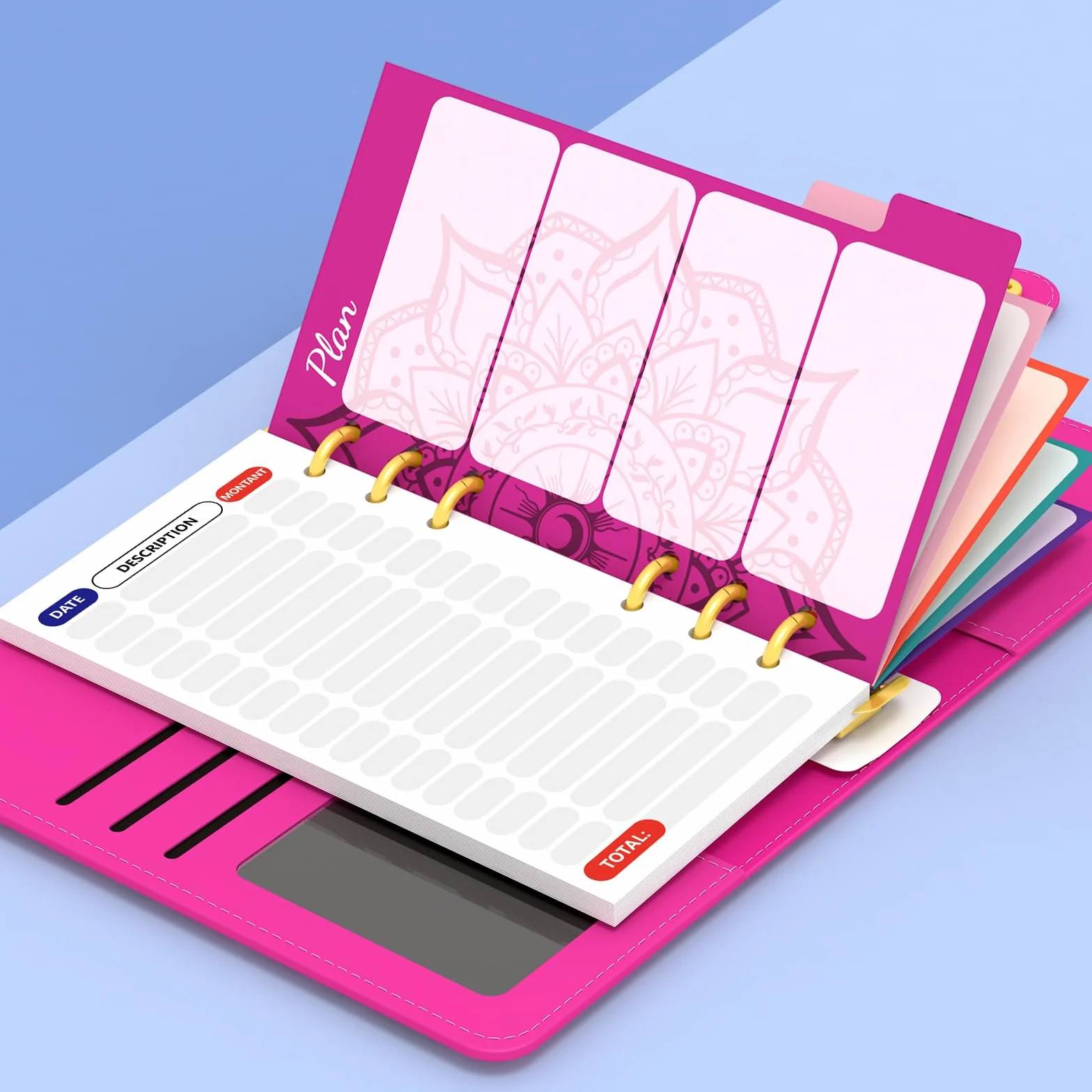 Planificateur de budget Français avec séparateurs colorés