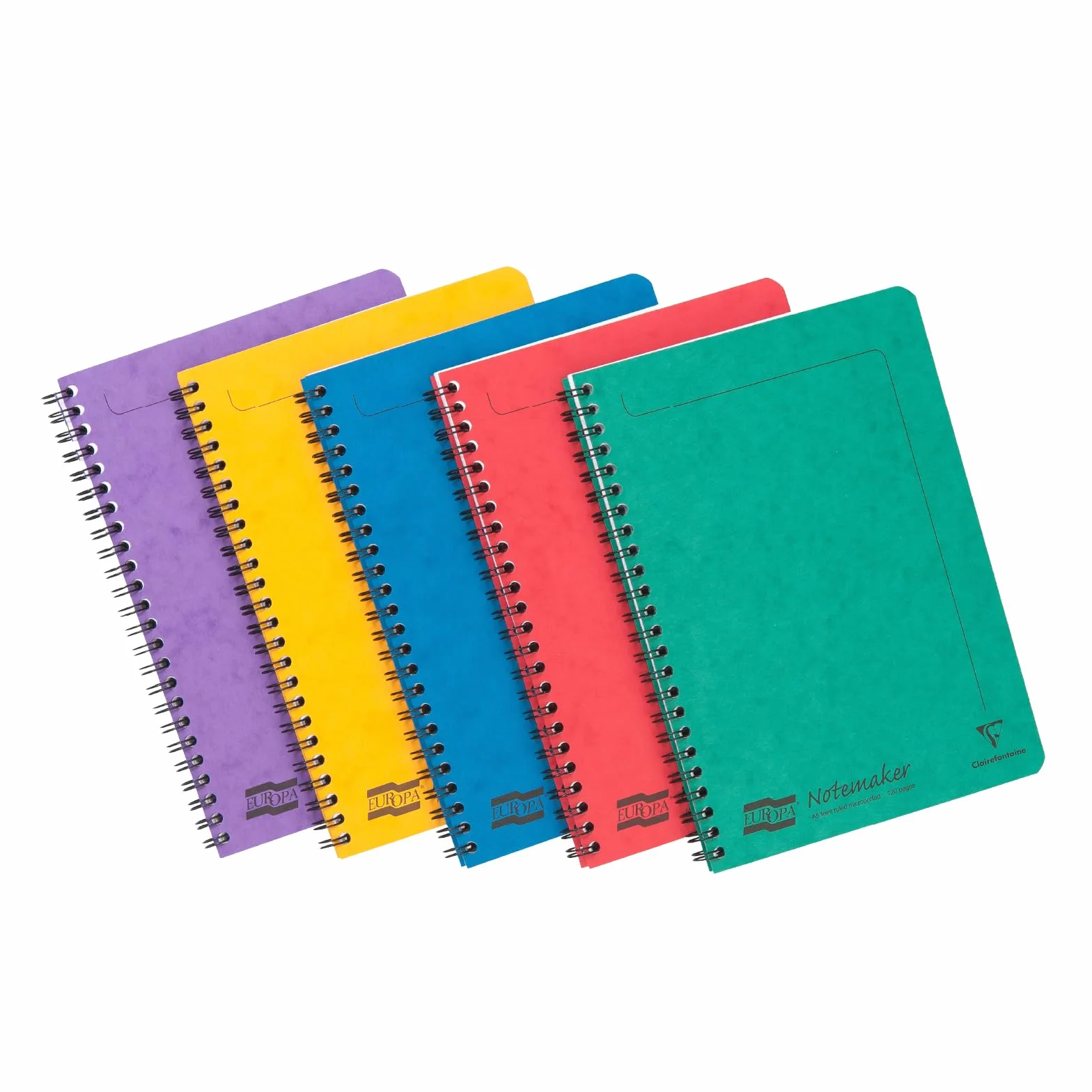 Clairefontaine 4850Z Cahiers à Spirale Notemakers Europa A5 14,8x21 cm 120 Pages Détachables Lignées Papier 90 g