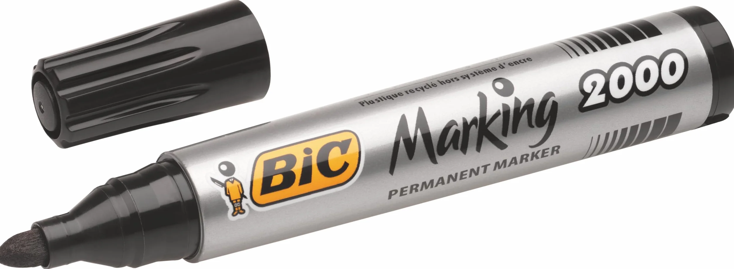 BIC Marking 2000 ECOlutions Marqueurs Permanents Pointe Conique Moyenne Noir Boîte de 12