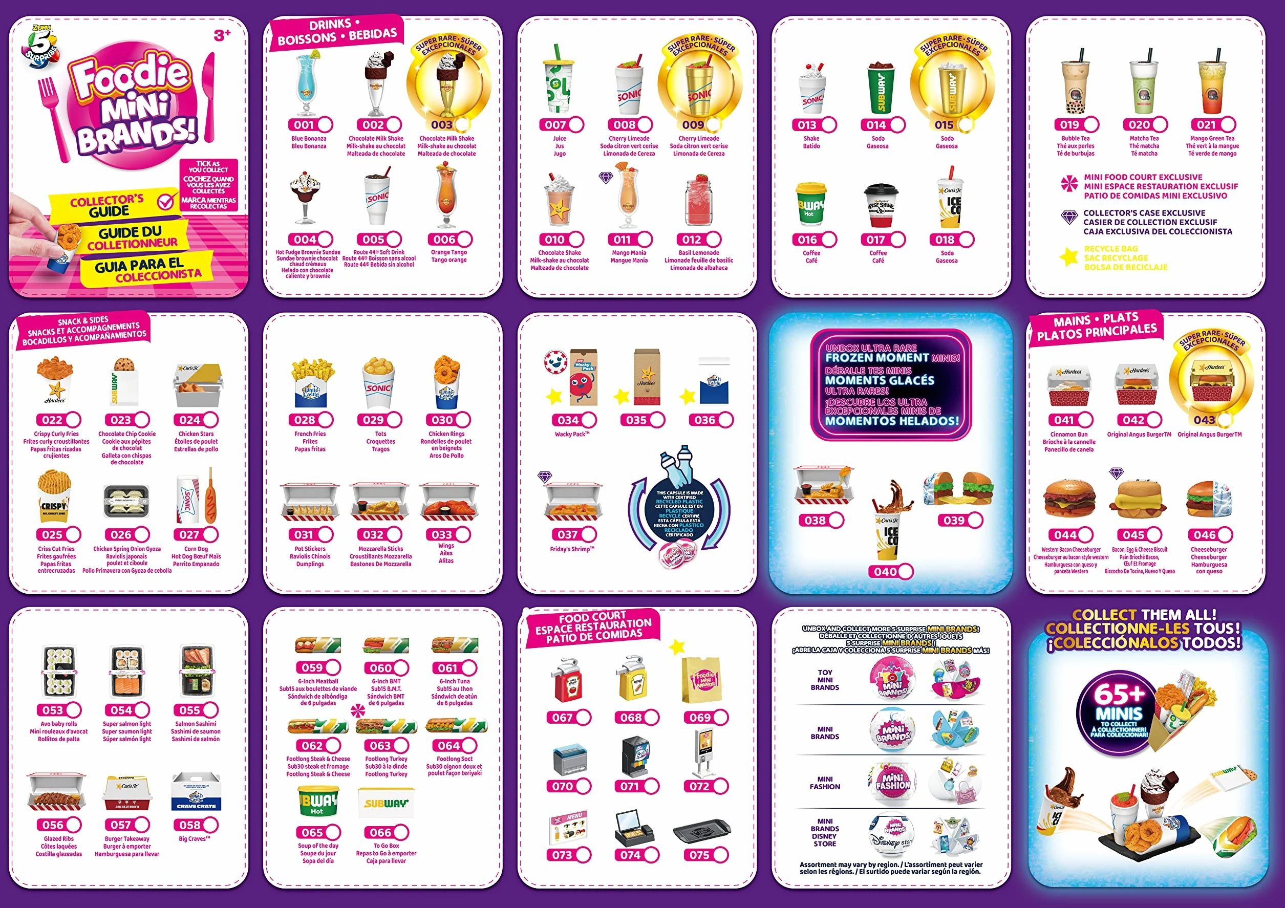 ZURU Mystery Capsule Lot de 4 Mini Figurines de Collection, Jouets de Restauration Rapide