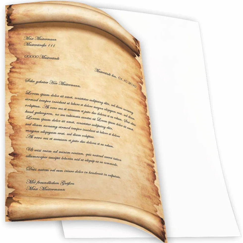 Papier à motif Antique & Histoire PARCHEMIN DIN A4 20 feuilles Paper-Media