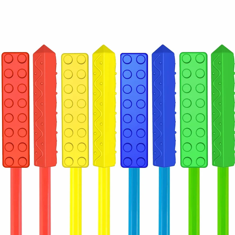 KEFU Embouts à Mâcher pour Crayons, Lot de 8, Accessoires Sensoriels pour Enfants Autisme TDAH