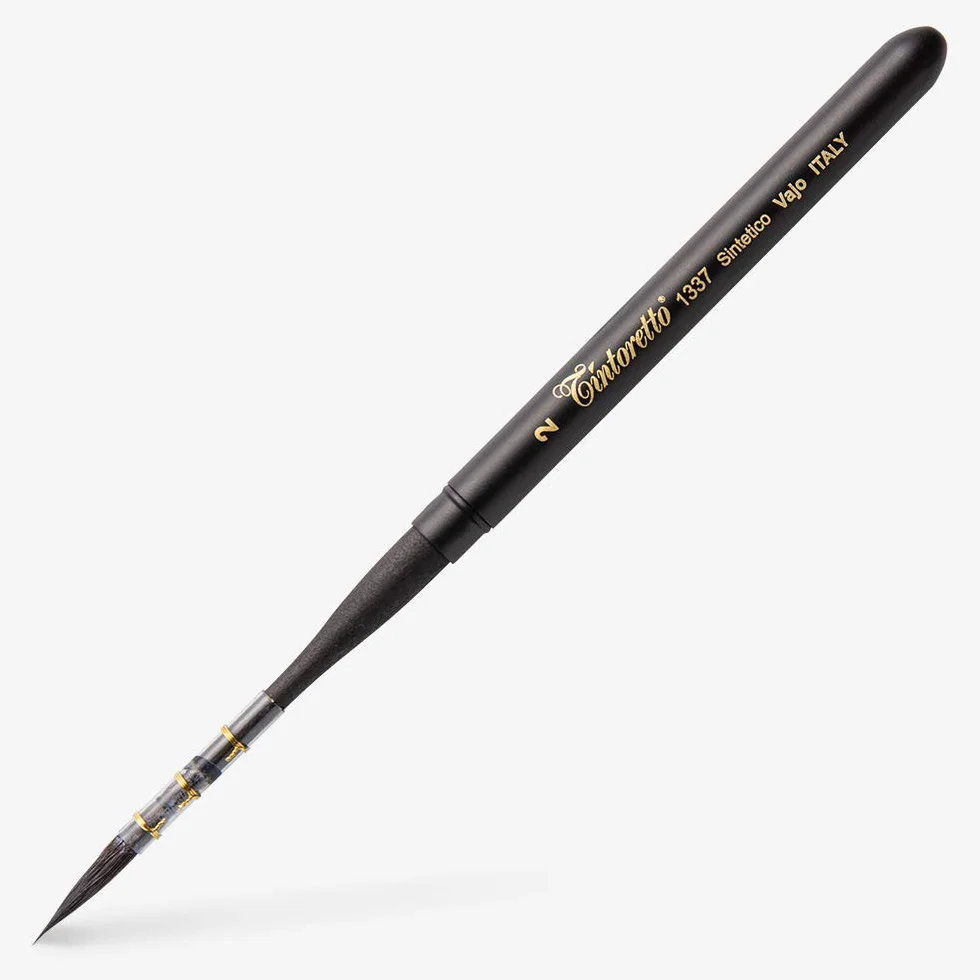 Pinceau à aquarelle synthétique rétractable Tintoretto Feltracco série 1337 rond taille 2
