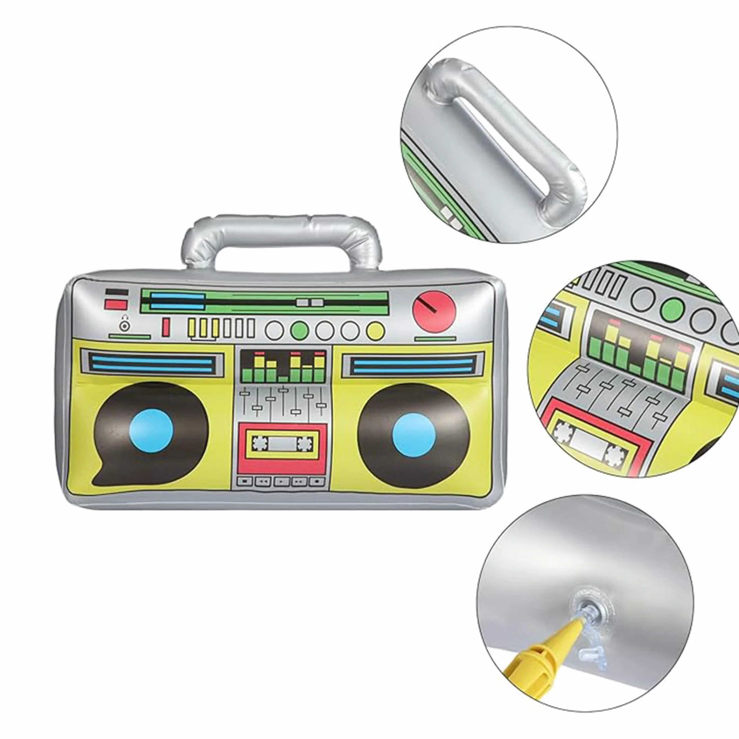 Boombox Gonflable Lecteur De Musique Jouet Aquatique Années 80 90 Accessoires Cosplay Halloween Multicolore
