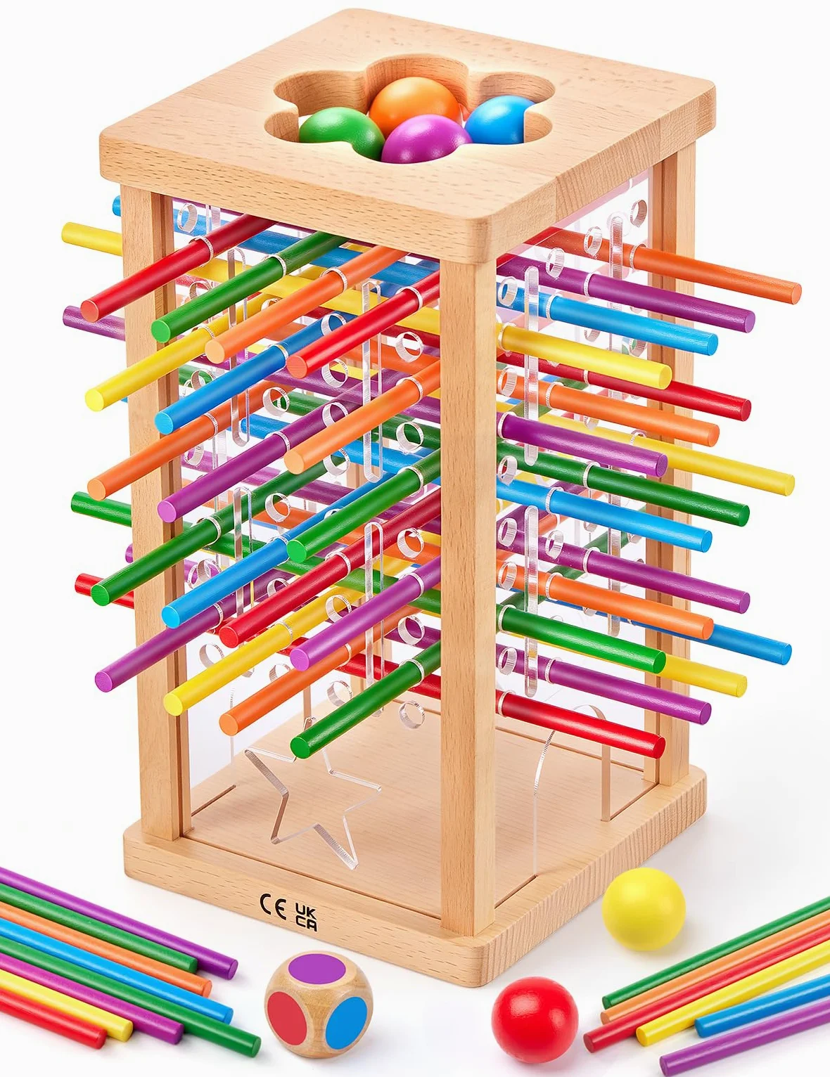 Montessori Jeu de société en bois pour enfants de 4 à 6 ans, éducatif en mathématiques, jouet de motricité fine pour filles et garçons de 3 ans et plus, jeu de table classique pour nuit en famille