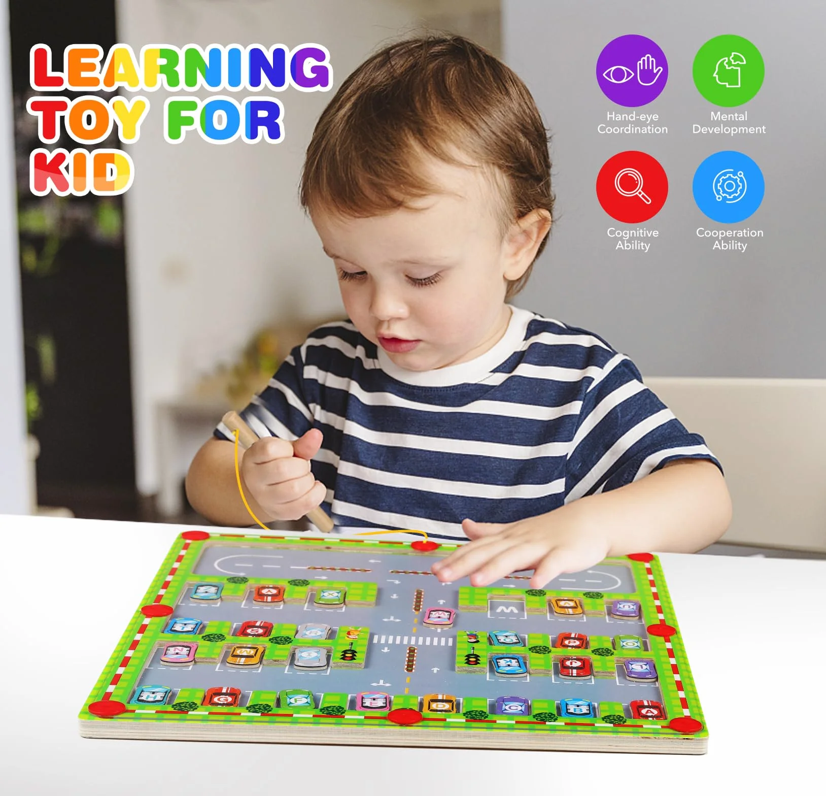 Jouet Montessori Alphabet Labyrinthe Magnétique 3-6 Ans Jeux Éducatif Cadeau Enfant