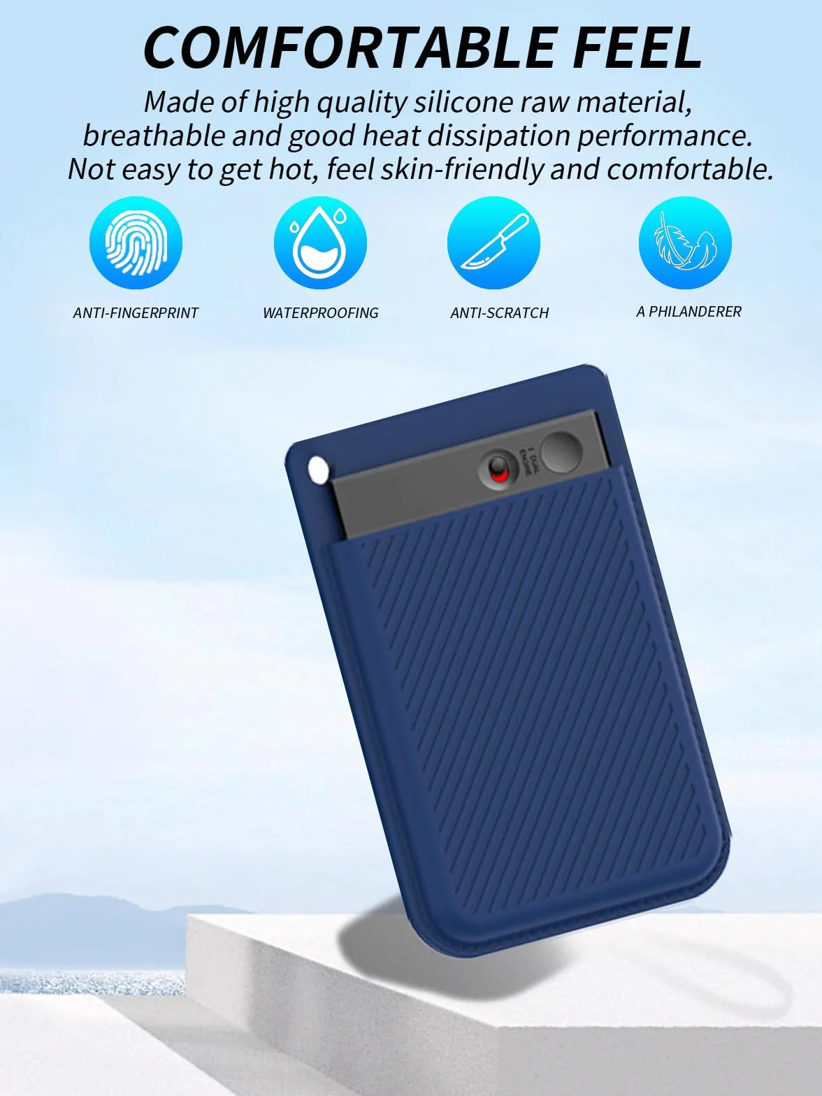 Étui pour enregistreur vocal PLAUD Note AI, lavable, protection antichute, bleu