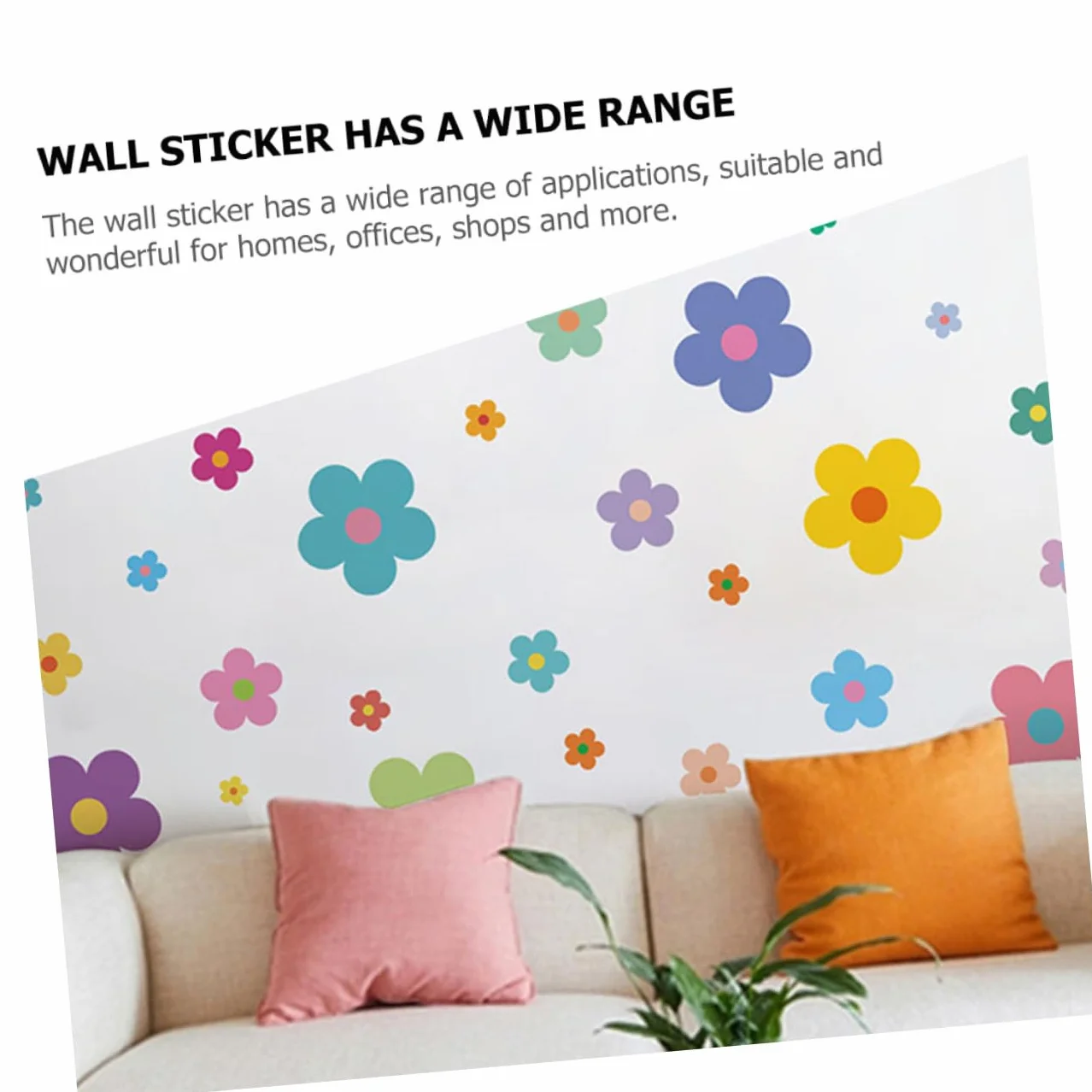 Hemobllo Autocollants Muraux Décoratifs Fleurs PVC 9 Feuilles 7 Stickers