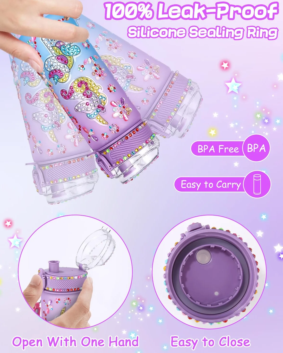 Kit de bricolage gourde licorne avec peinture diamant jouet créatif 5-10 ans