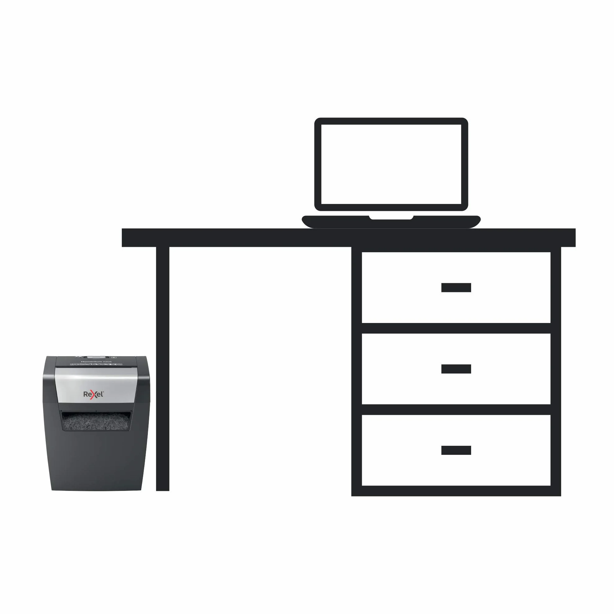 Rexel Momentum X308 Destructeur Coupe Croisée 9-8 Feuilles 15L Noir