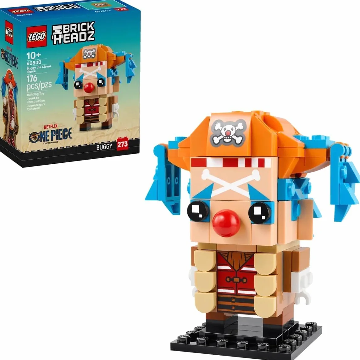 LEGO One Piece 40800 Figurine Baggy Le Clown BrickHeadz Collector Manga Fan Cadeau 8 Ans