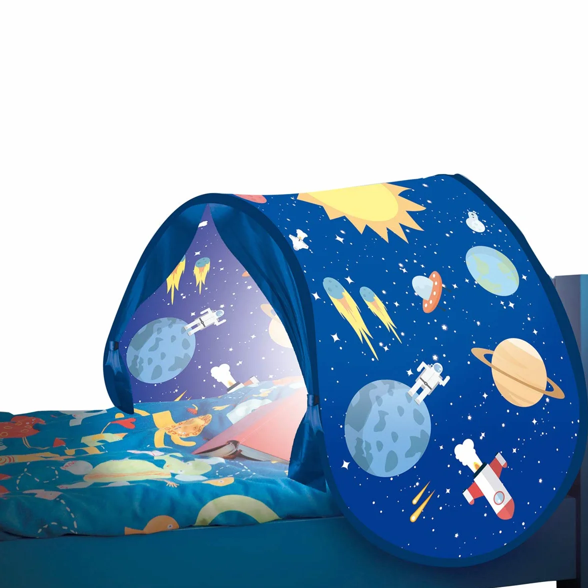 Starlyf Sleepfun Tent Pop Up tente pour lit d'enfant avec lumière de nuit bleue