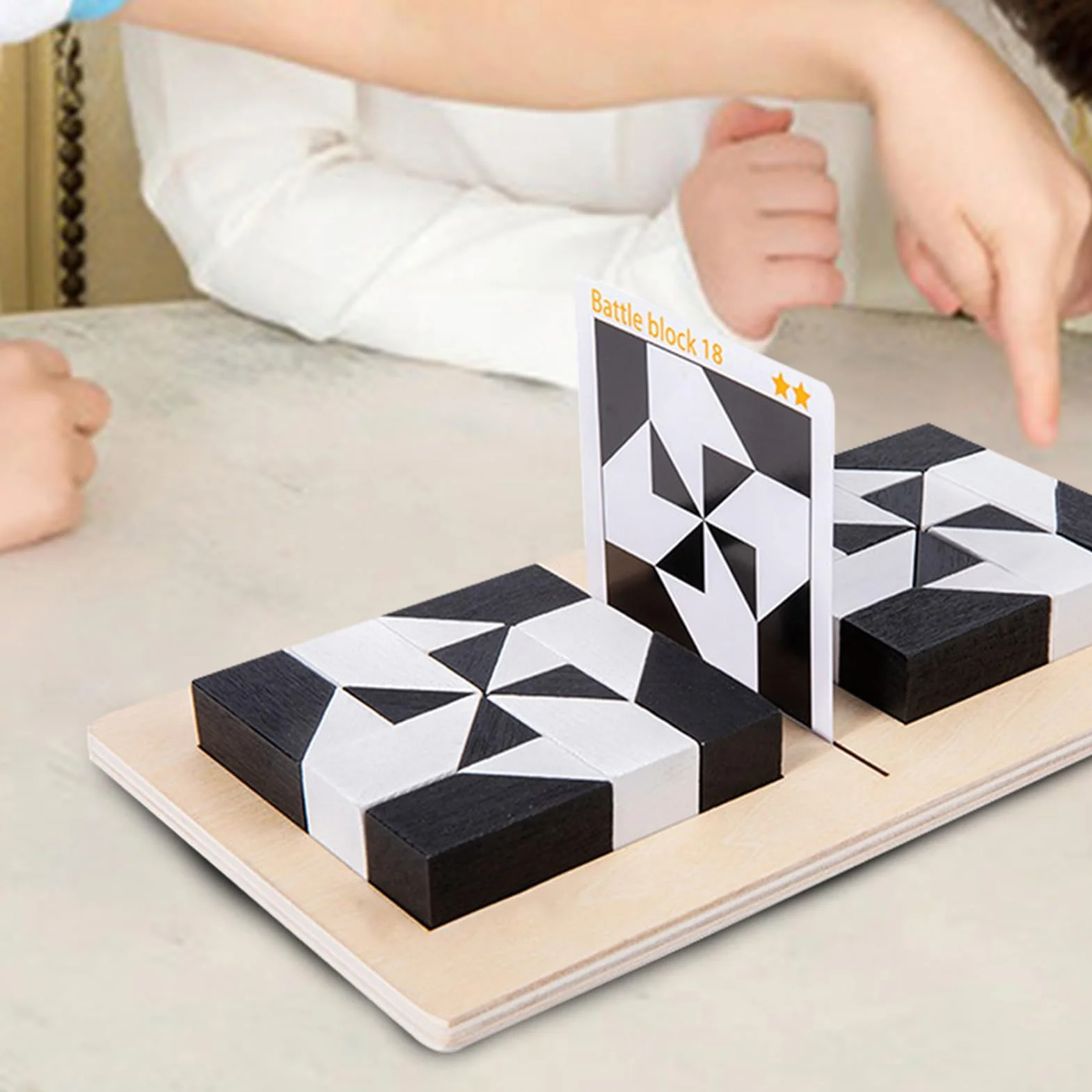 Puzzle en Bois à Blocs Cachés Jeu de Correspondance de Formes Géométriques pour Enfants