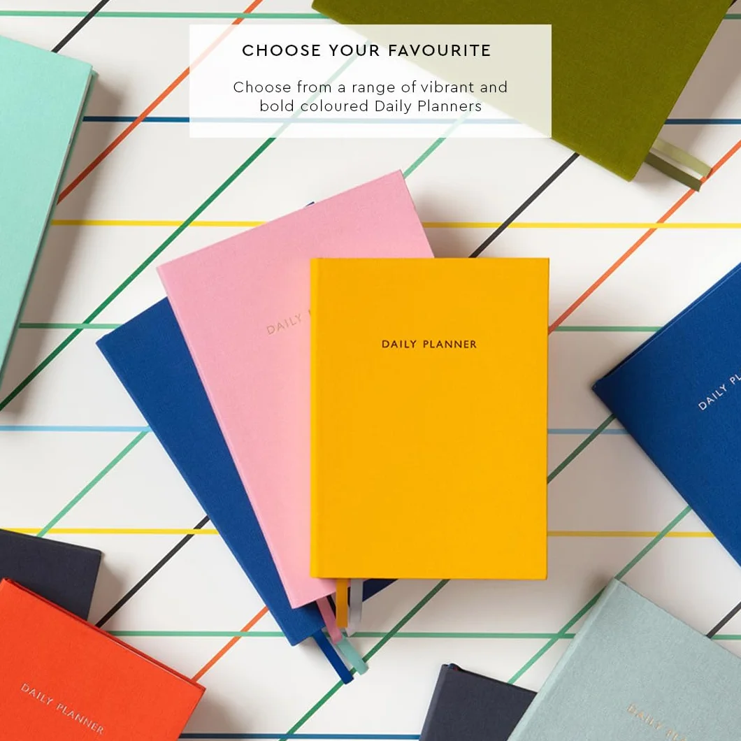 Agenda journalière non datée A5 couleur sauge avec calendrier horaire
