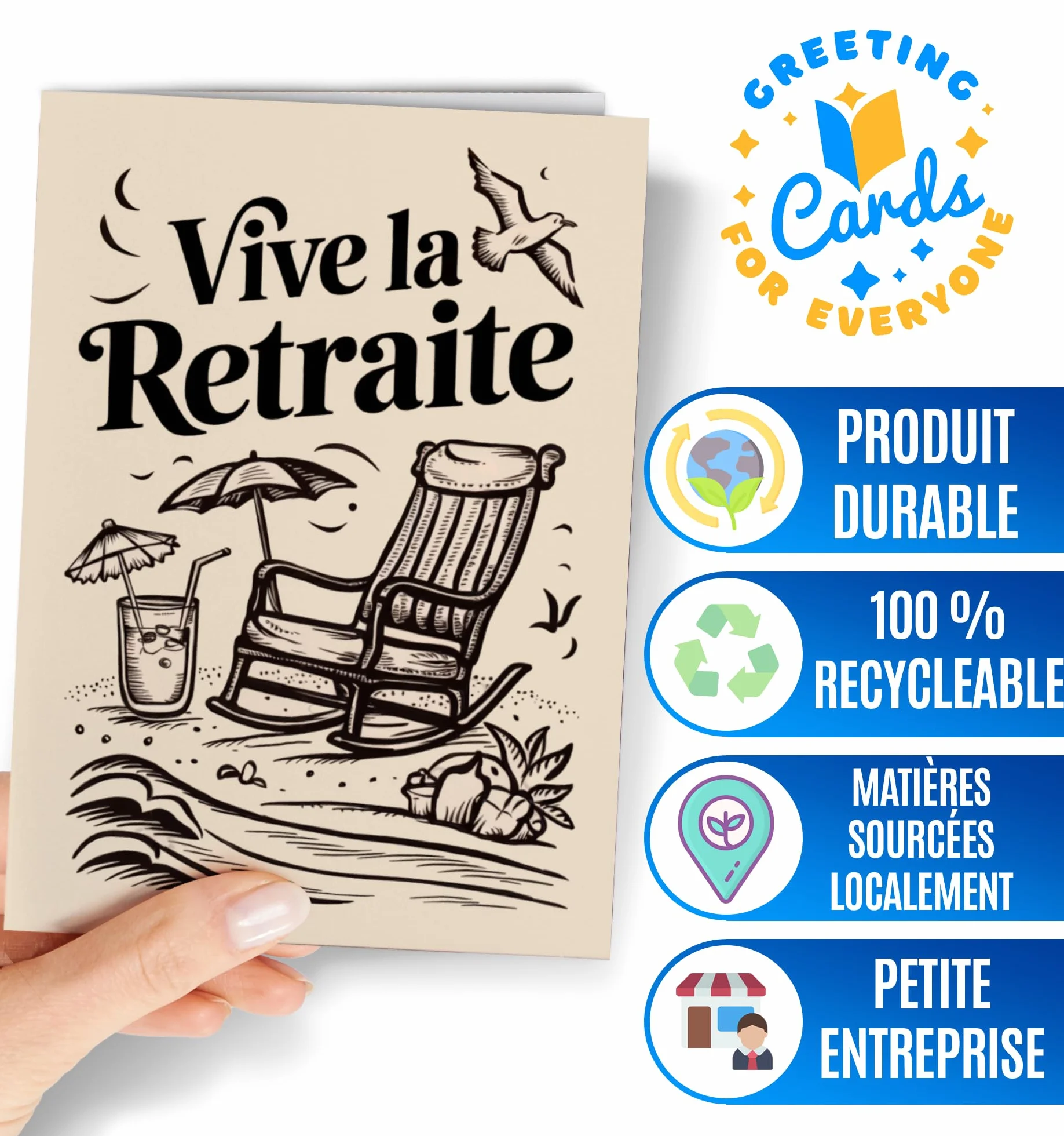 Carte de Retraite Originale pour Femme ou Homme - Carte de Bonne Retraite pour Maman, Papa, Collègue et Ami