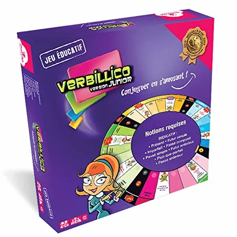Verbillico Junior Jeu de société éducatif conjugaison 8 Ans et Plus