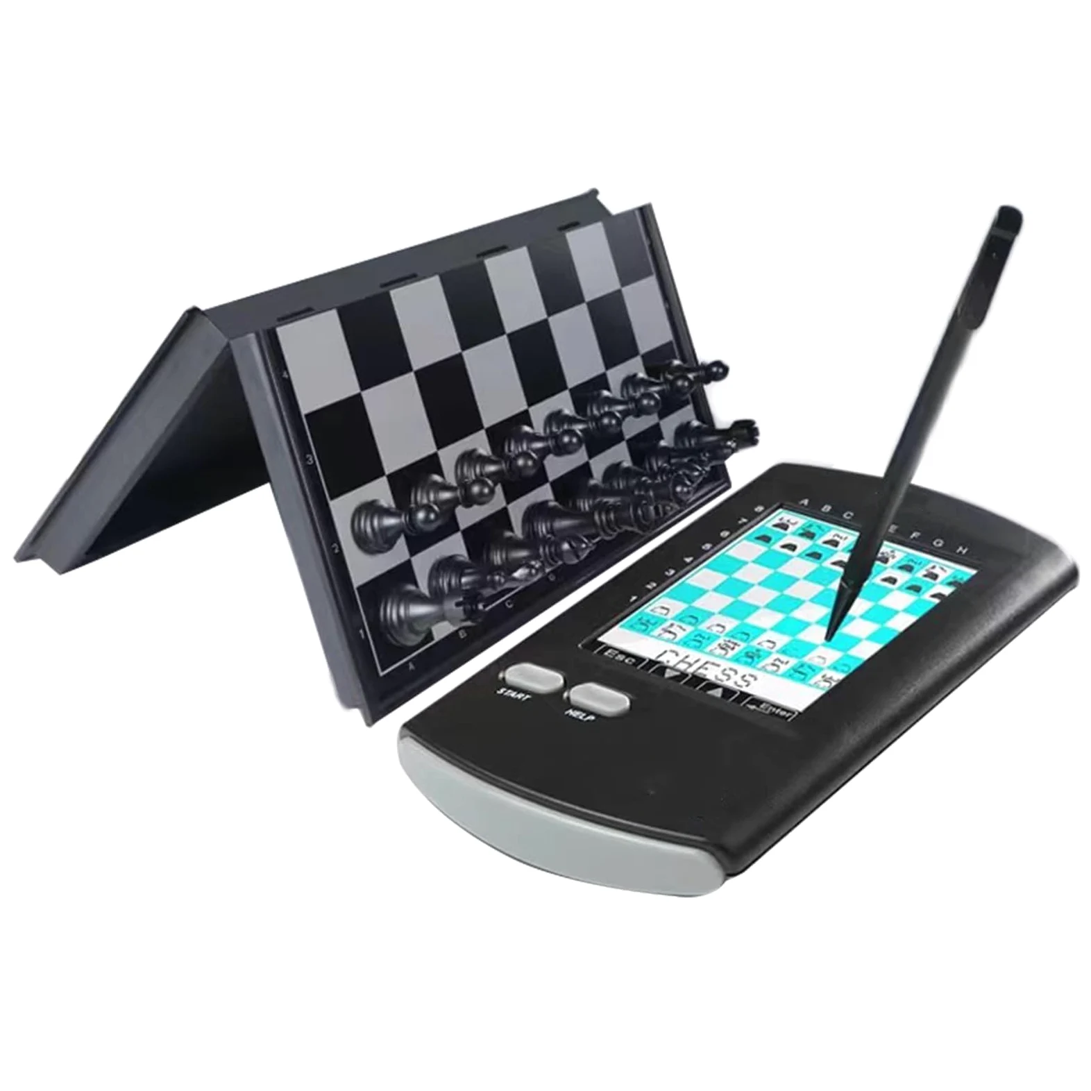 COYEUX Jeu d'échecs électronique, Jeu d'échecs Intelligent à écran Tactile, 5 Niveaux de difficulté, avec échiquier Pliable et pièces magnétiques, pour débutants Professionnels