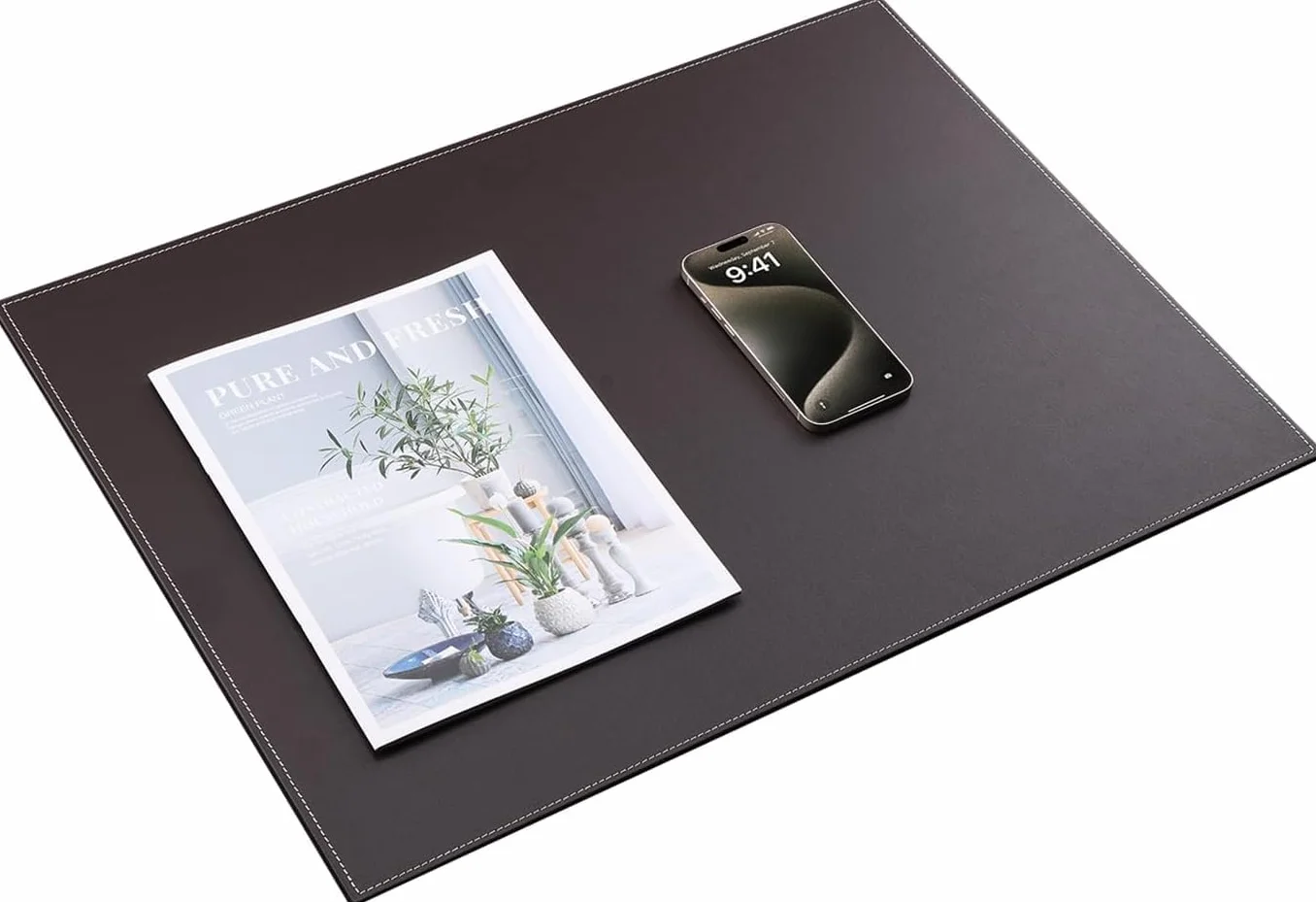 KINGFOM Sous Main Bureau Cuir Noir 60x45cm Tapis Protection Bureau Étanche