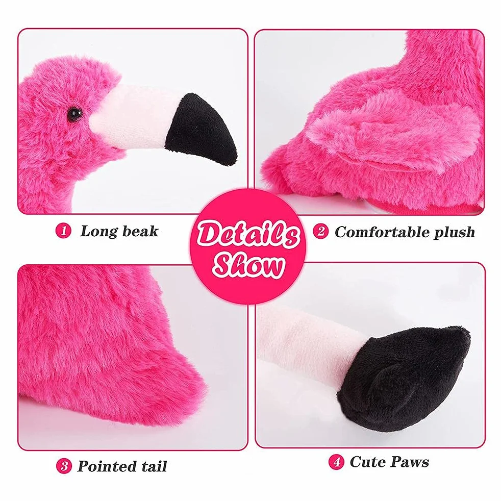 Flamant Rose Parlant Jouet Électrique en Peluche 35 cm