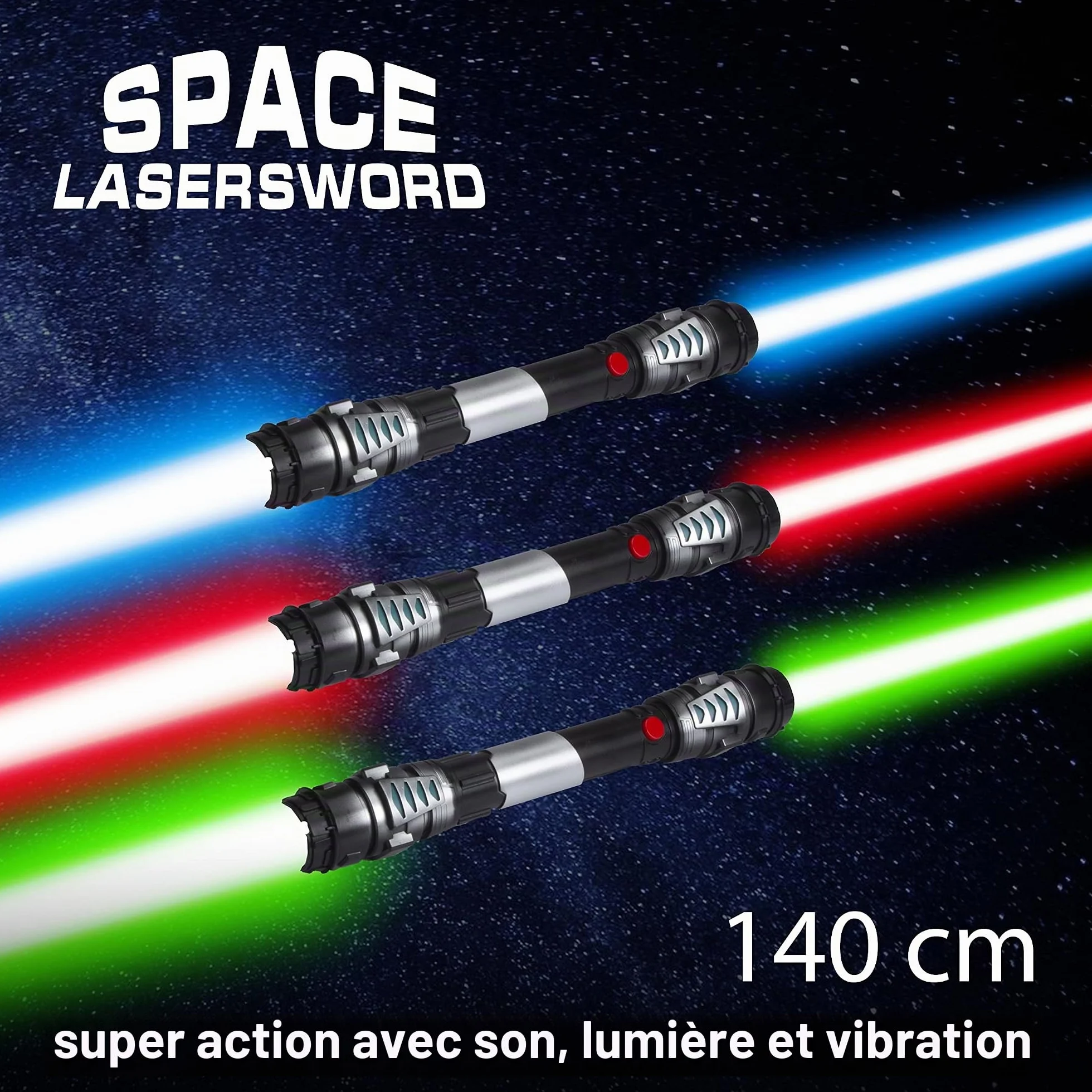 Sabre Laser Double Lame 138 cm Épée Laser avec Éclairage et Sonorisation