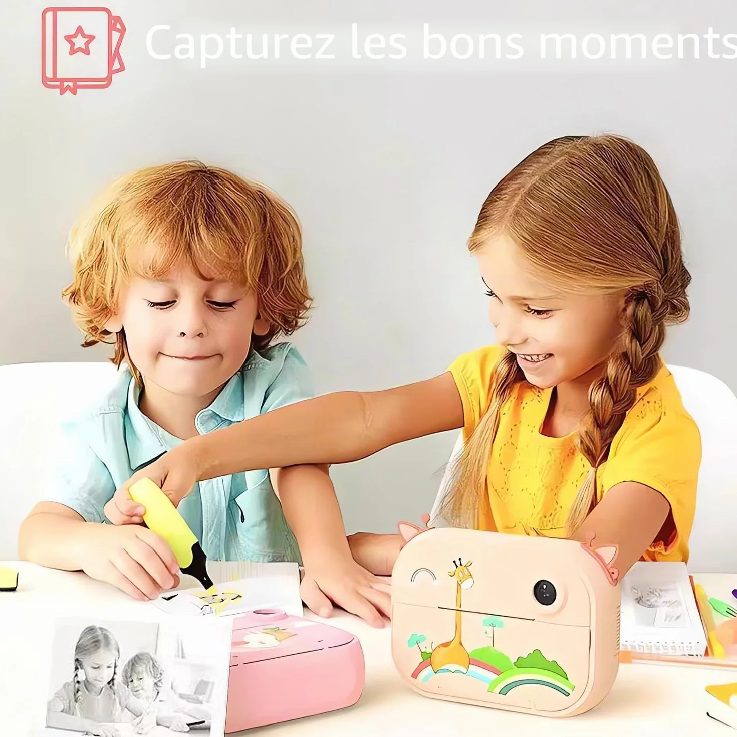 Rouleaux de papier d'impression pour appareil photo enfants 5,7 x 2,5 cm x 7 m lot de 20
