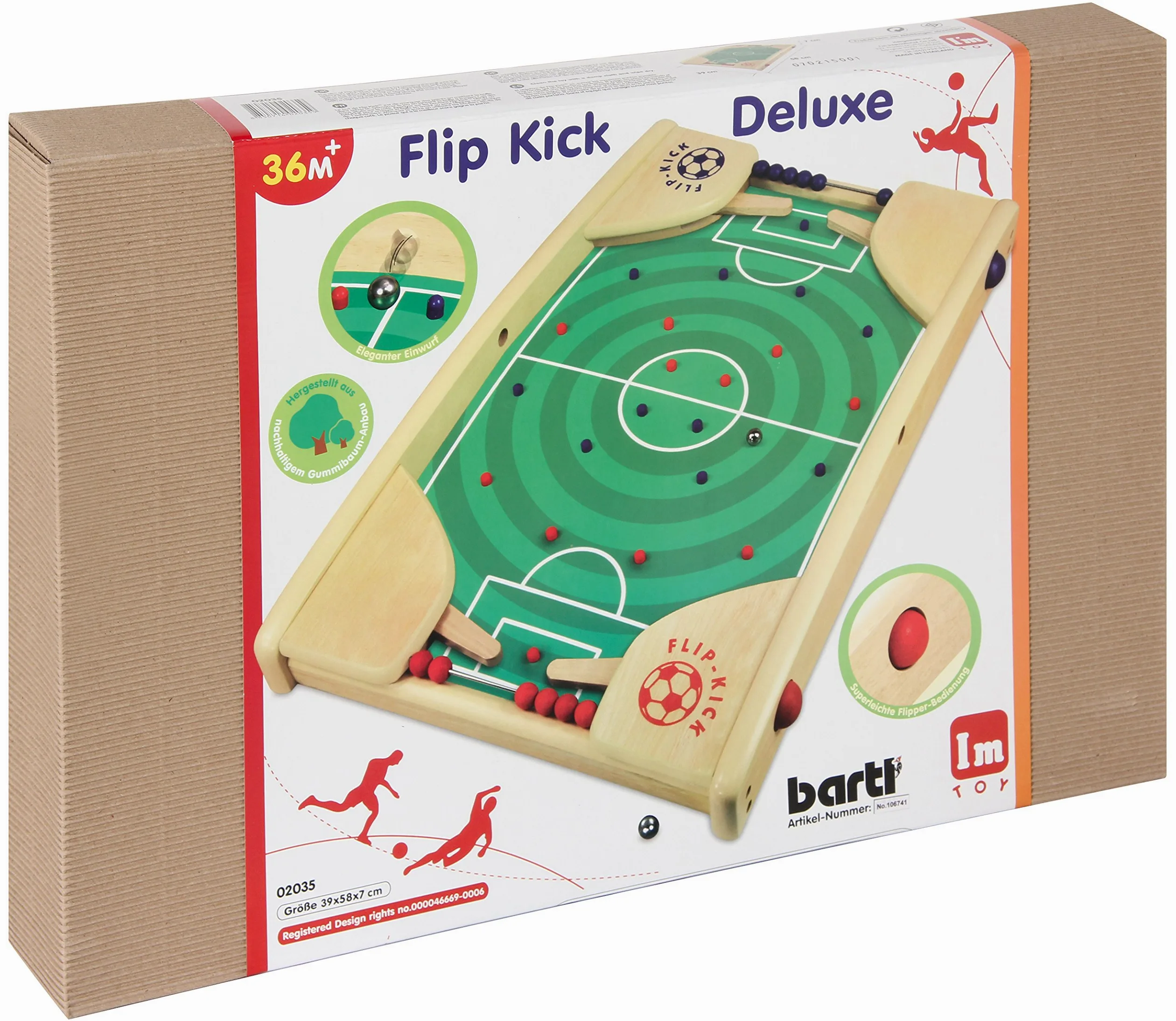 Flip Kick Deluxe, 58 cm, Flipper et Kicker Mix, Le Jeu Parfait de compétences de Football pour 2 Joueurs de Tous âges, Compact et Robuste, adapté à Toute Table ou Sol et est Facile à Transporter