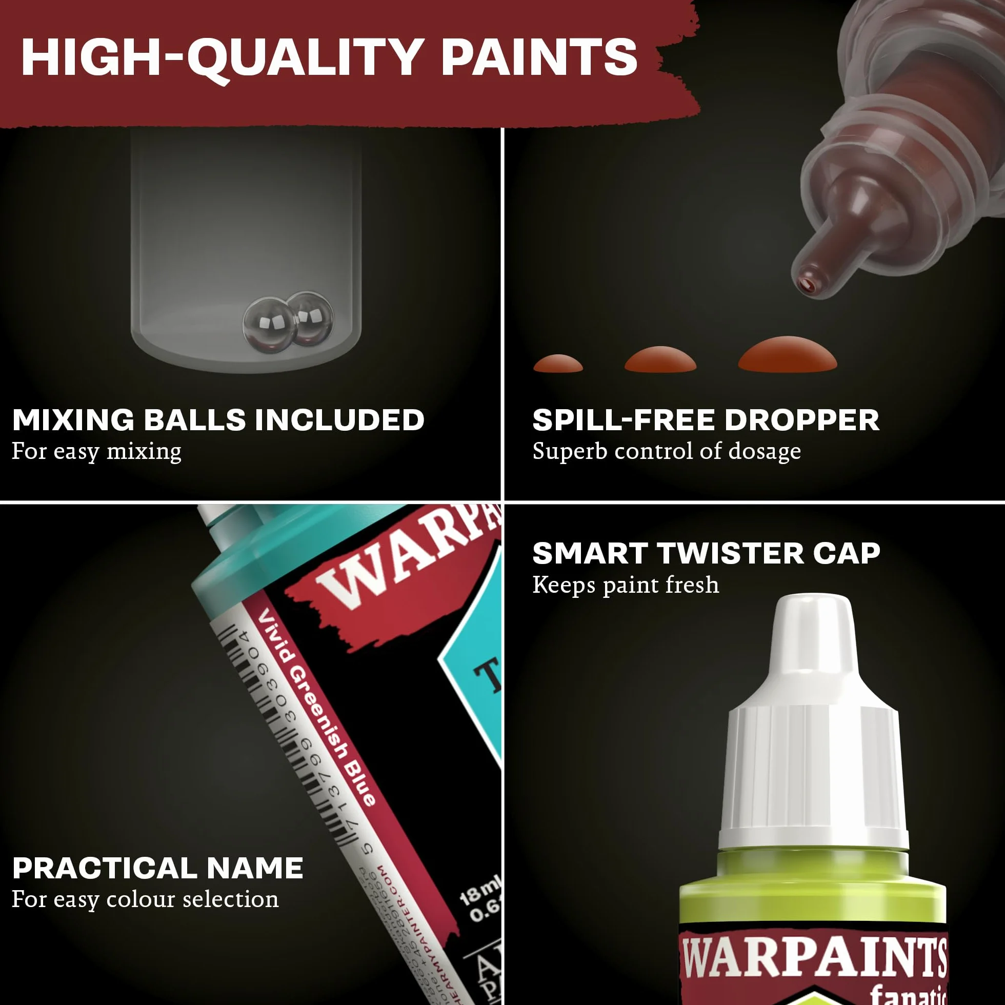 The Army Painter Warpaints Fanatic Starter Set 11x18ml Acrylic Paint Set for D&D Warhammer Miniatures