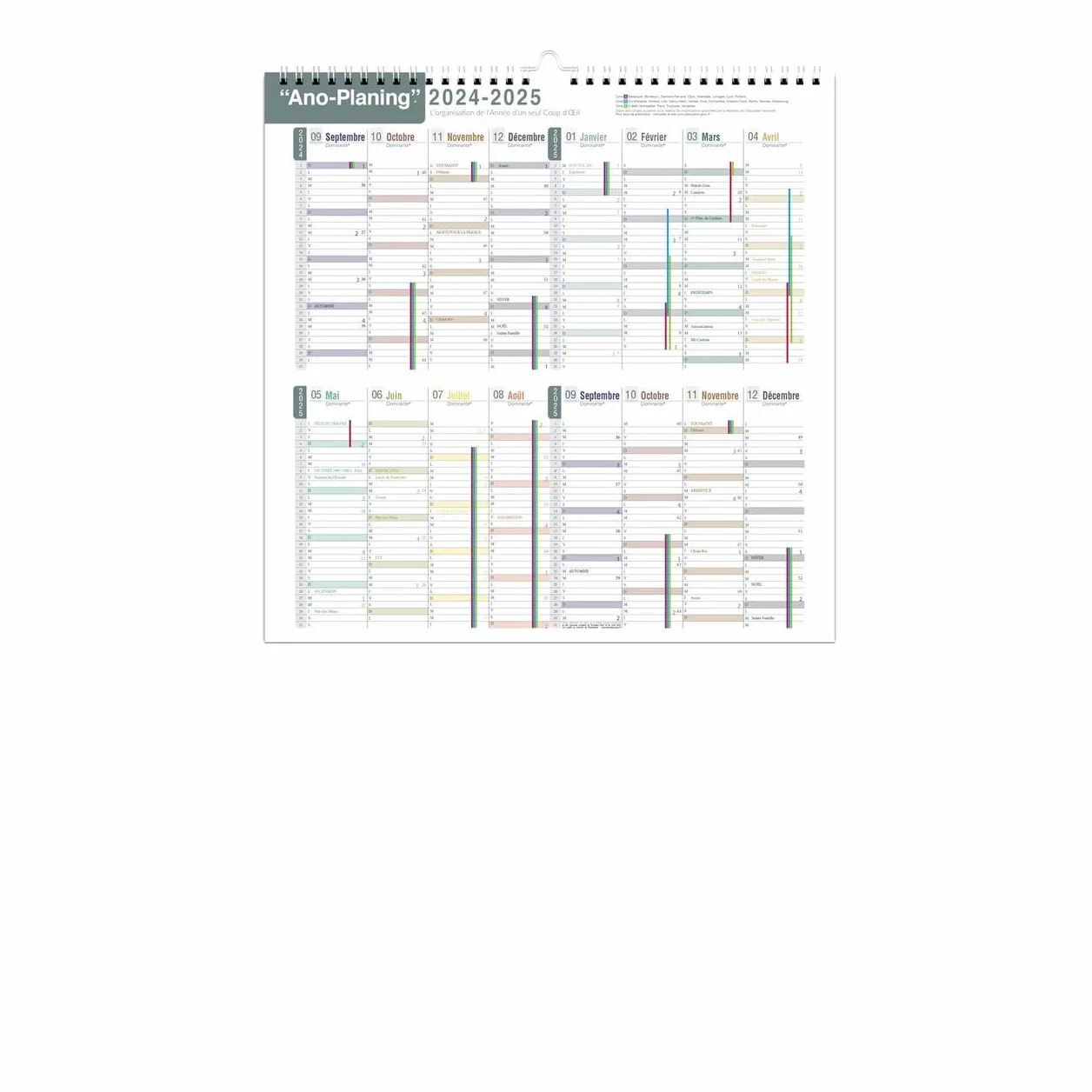 Quo Vadis Calendrier Mural Mensuel Family Planner 16 mois 30x30 cm