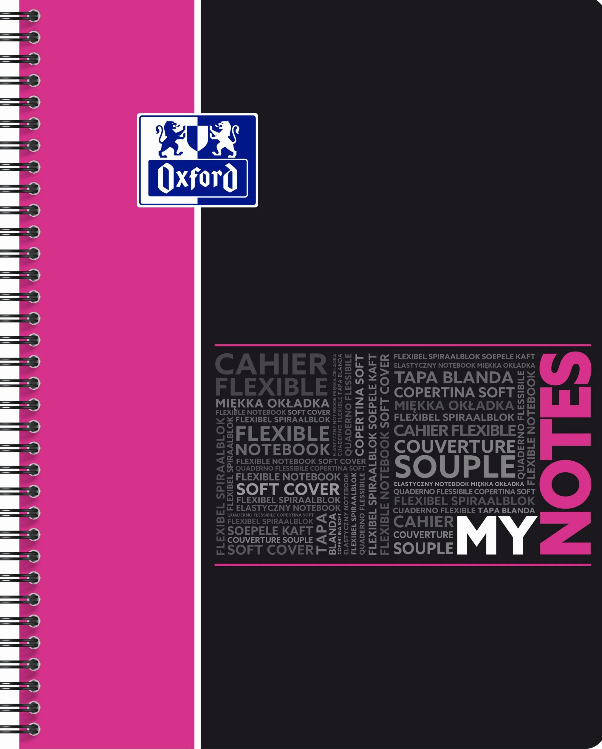 OXFORD MyNotes Cahier Spirale A4+ Grands Carreaux Seyès 160 Pages Reliure Intégrale
