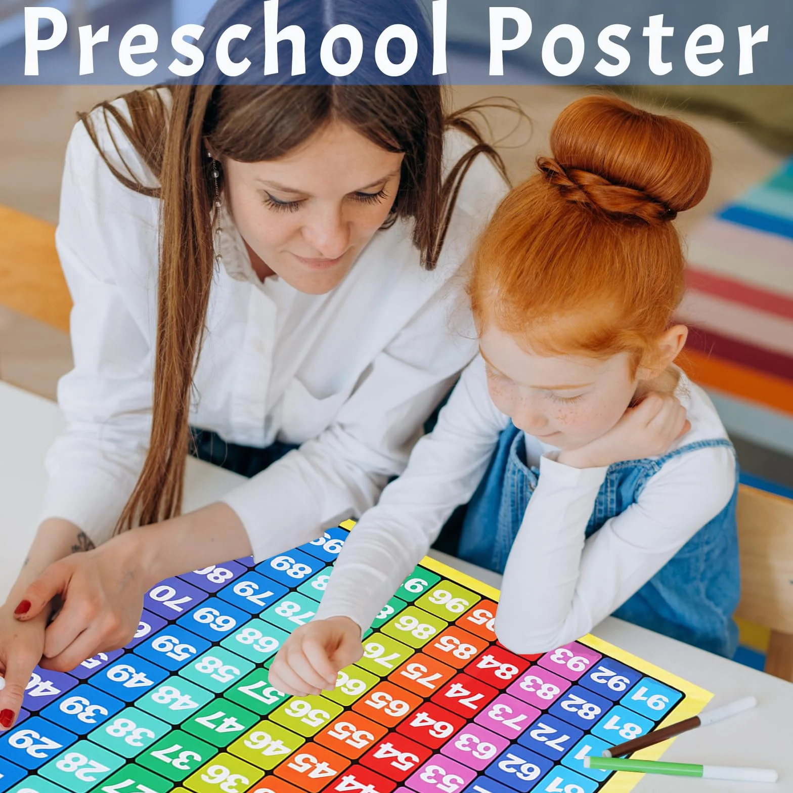 Lot de 2 grandes affiches éducatives ABC pour tout-petits - Décoration murale chambre enfant maternelle