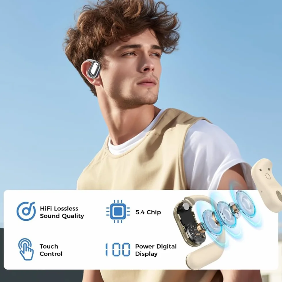Ecouteur Traducteur Instantané sans Fil IPX5 Étanche Bluetooth Réducteur de Bruit pour Voyage