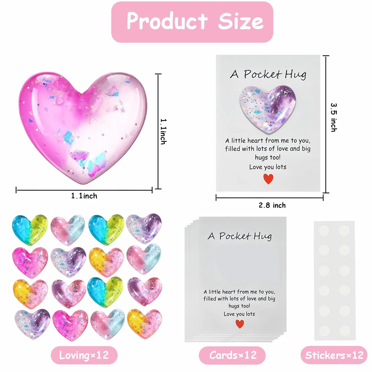Pocket Hug Token Cœur Heart 12 pièces
