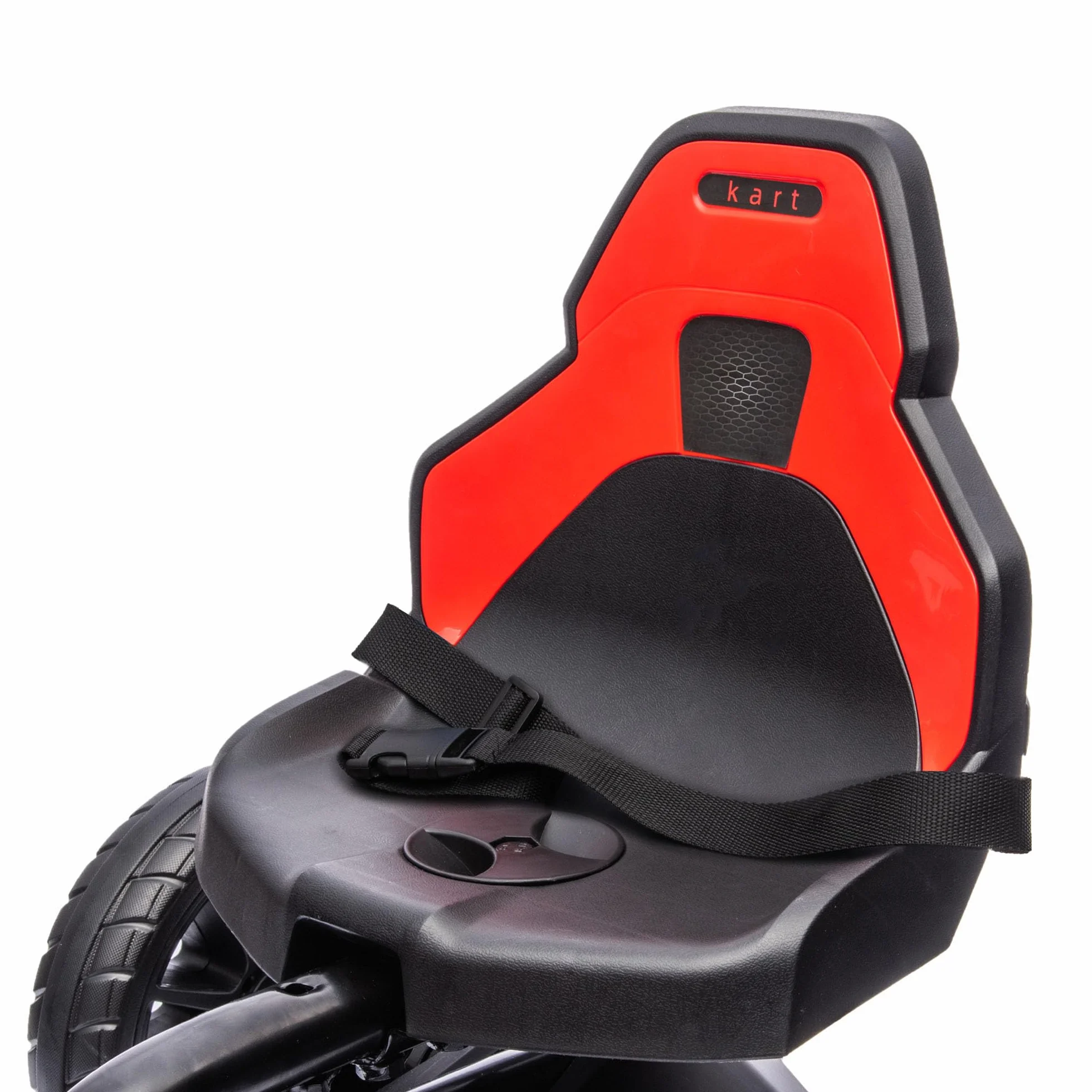 HOMCOM Kart à pédales pour Enfants, siège Ajustable 4 Positions, Roues EVA Silencieux, 100x58x58,5 cm, Rouge et Noir
