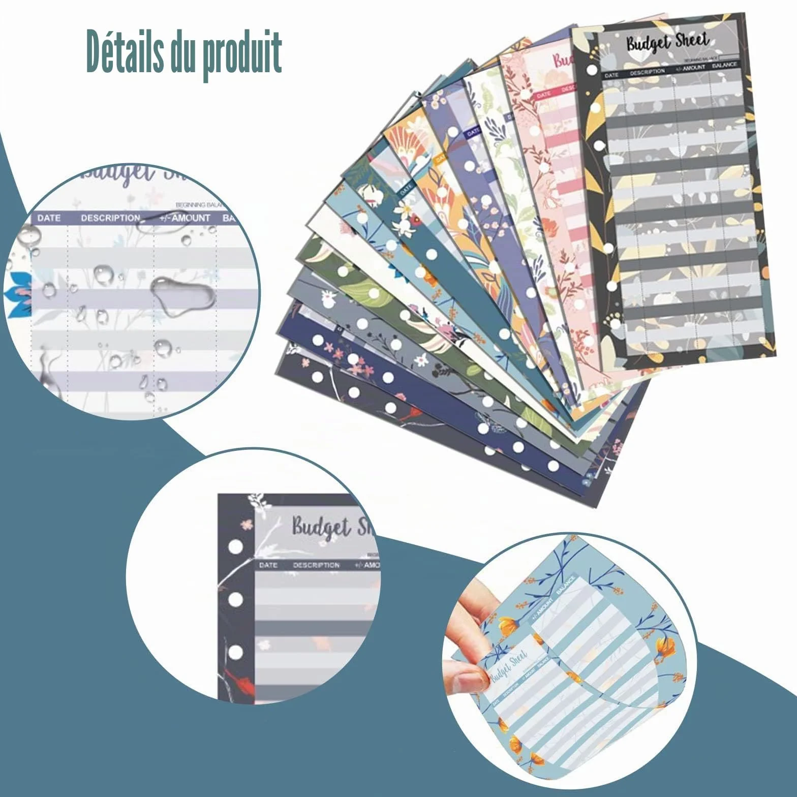 Planificateur de Budget A6 72 Feuilles Mensuel Recharges Papier 6 Trous Organisateur