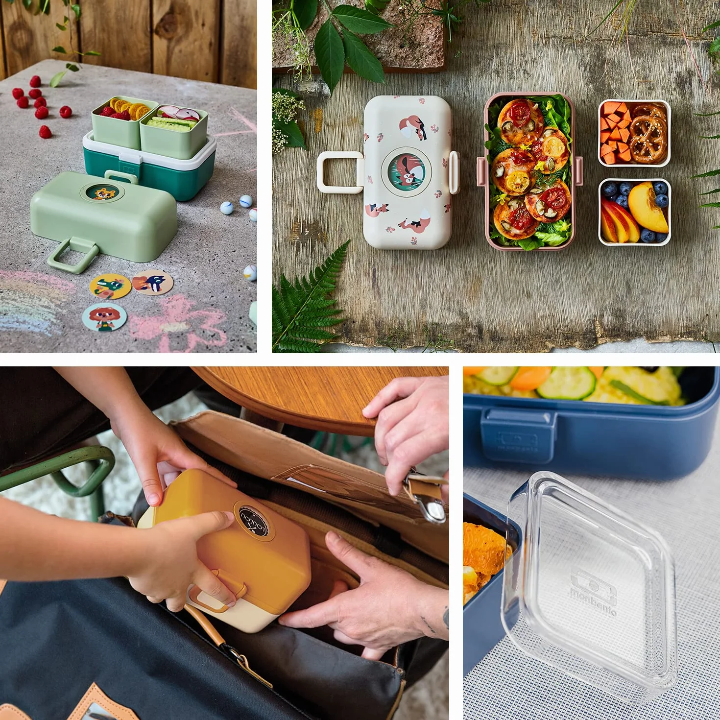 Monbento MB Tresor Infinity Lunch Box Enfant 3 Compartiments Sans BPA Bleu