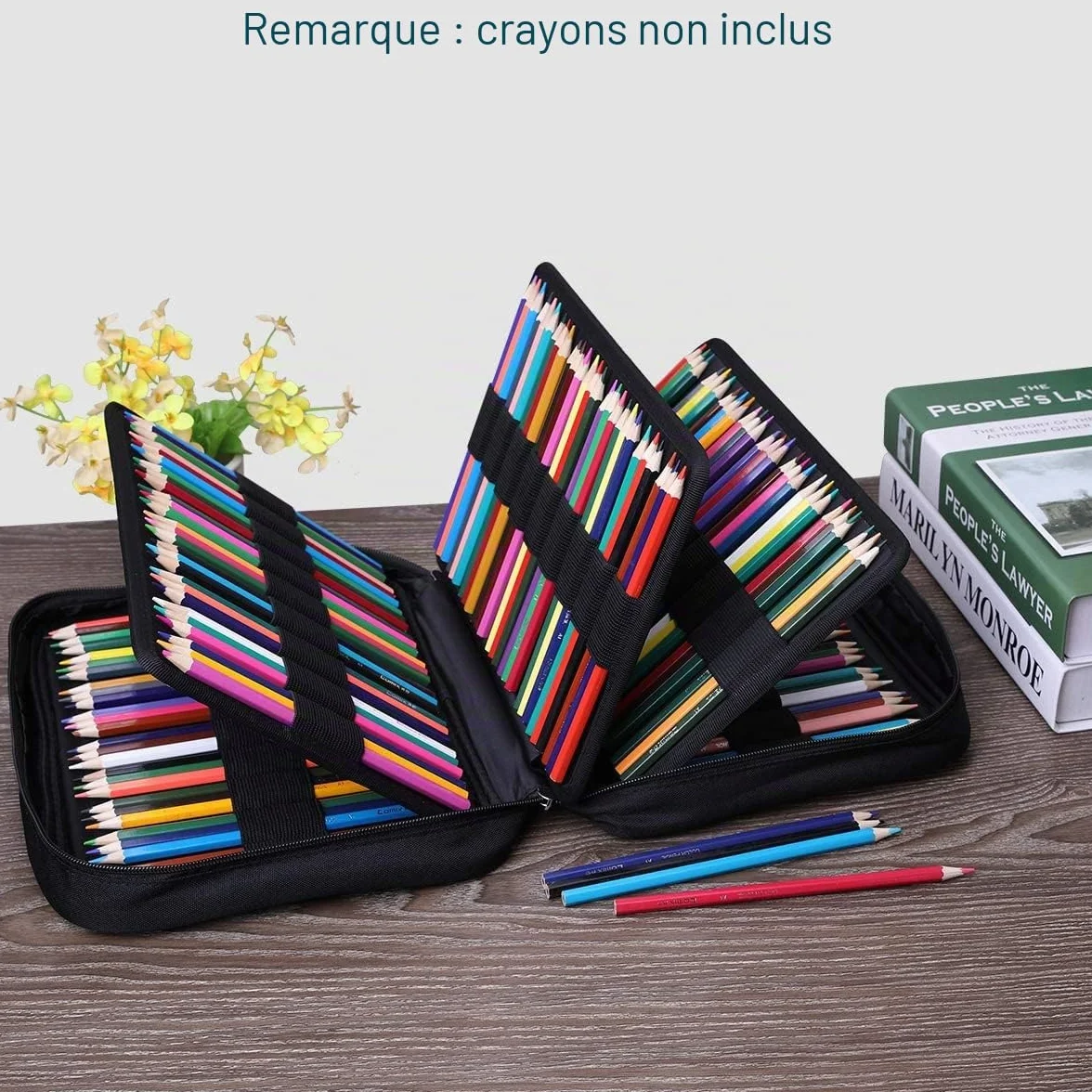 JAKAGO Grande Trousse Crayon de Couleur 220 Portable étanche avec Poignée Solide