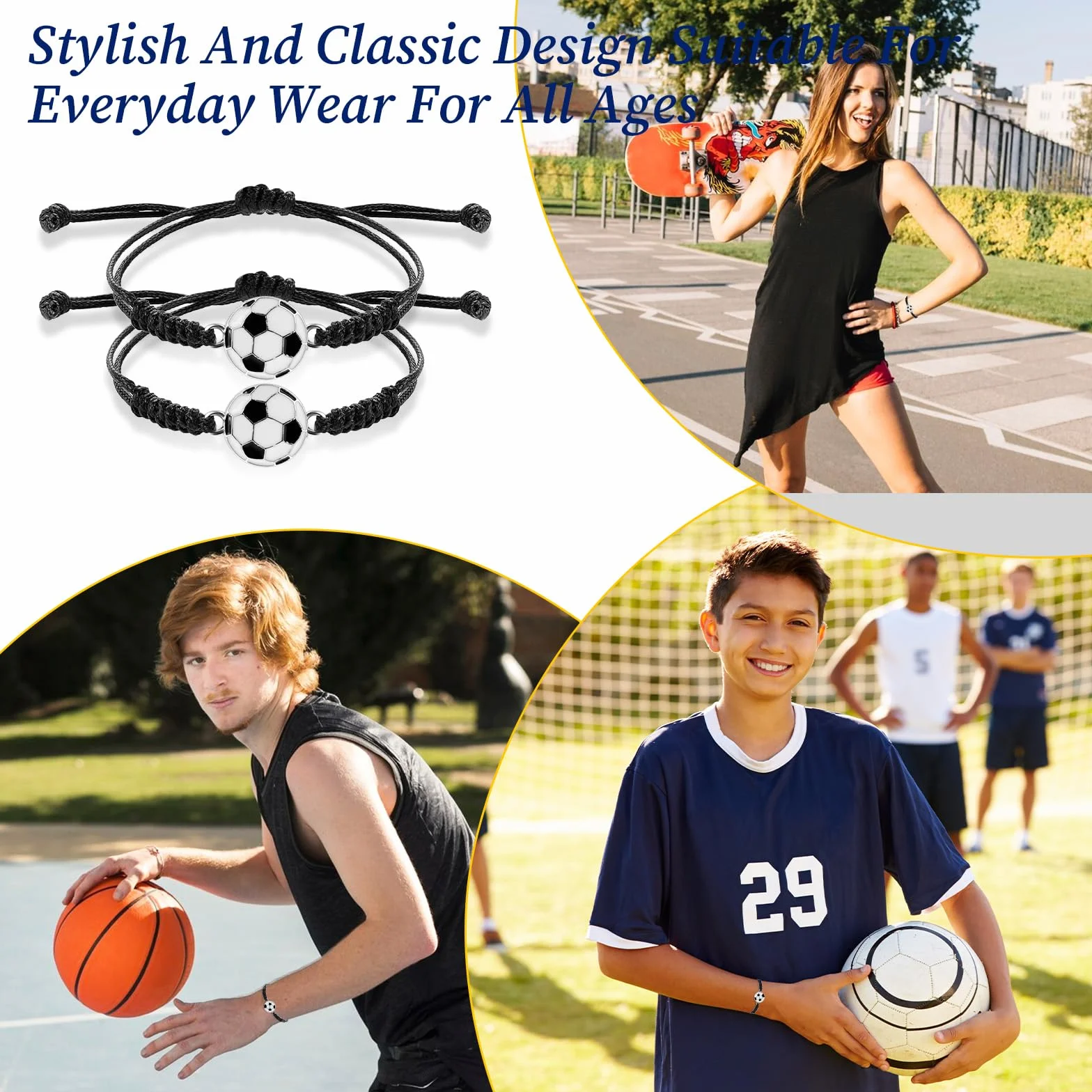 simarro Lot de 12 bracelets de football pour enfants, cordon réglable, bracelets d'amitié, sport, adolescents, adultes, filles et garçons, cadeaux de football