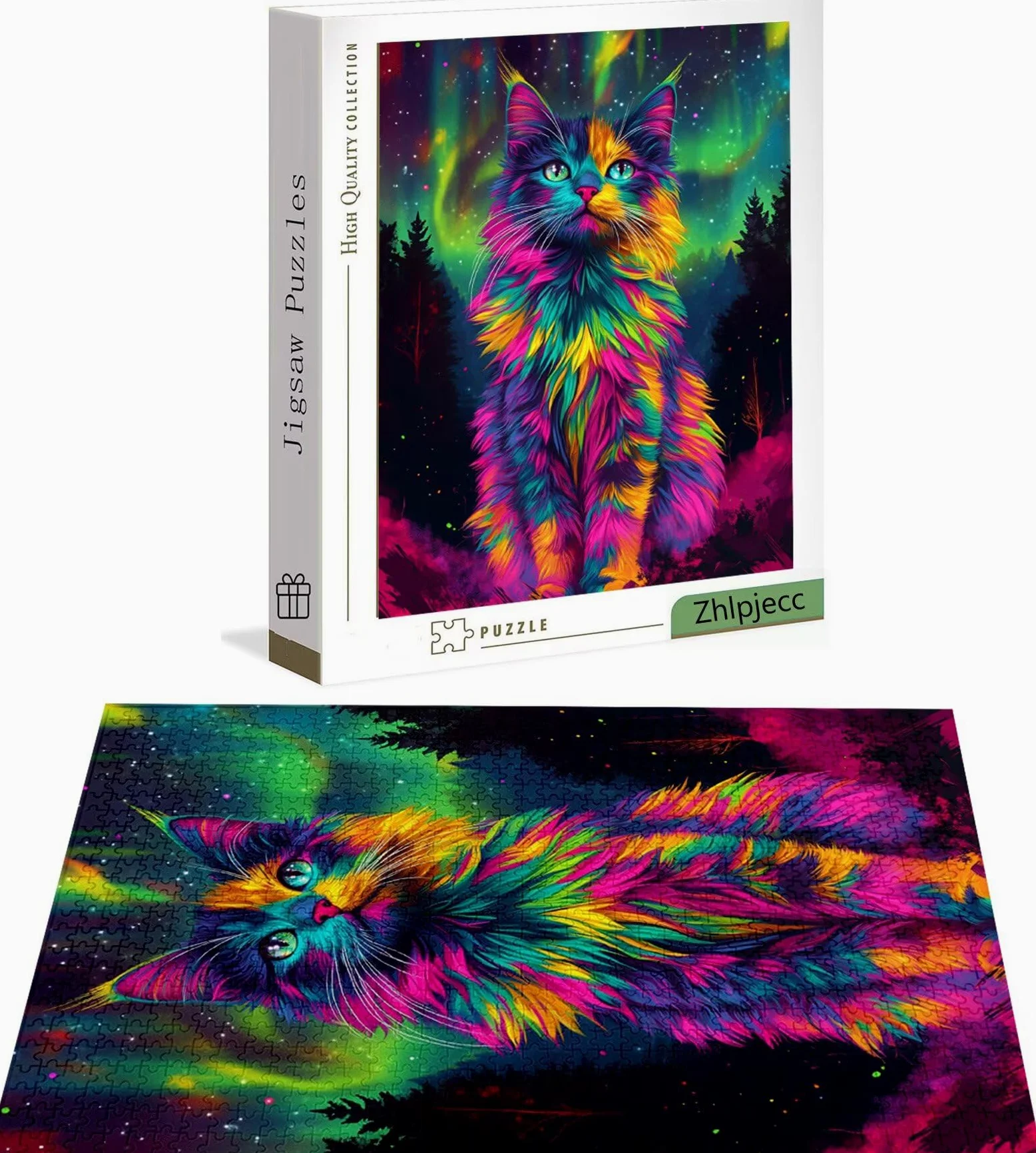 Puzzle 4000 Pièces Chat, Puzzle 4000 Pièces Adultes et Enfants, Puzzles Bois avec Une Boîte d'emballage Exquise, Jeu Éducatif Puzzles Animal, Noël Decoration Maison, Cadeau Femme, Cadeau Homme H-7910