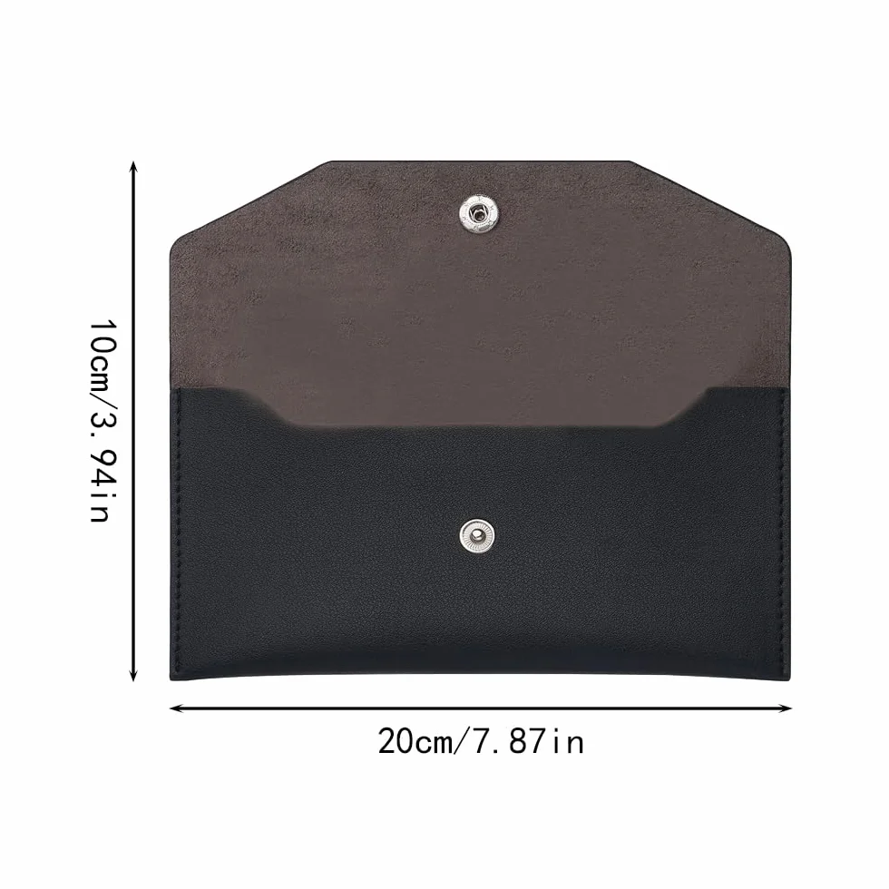 Portefeuille d'Enveloppe de Trésorerie Réutilisable en Cuir 20 x 10 cm Organisateur de Sac à Main (3 Couleurs)