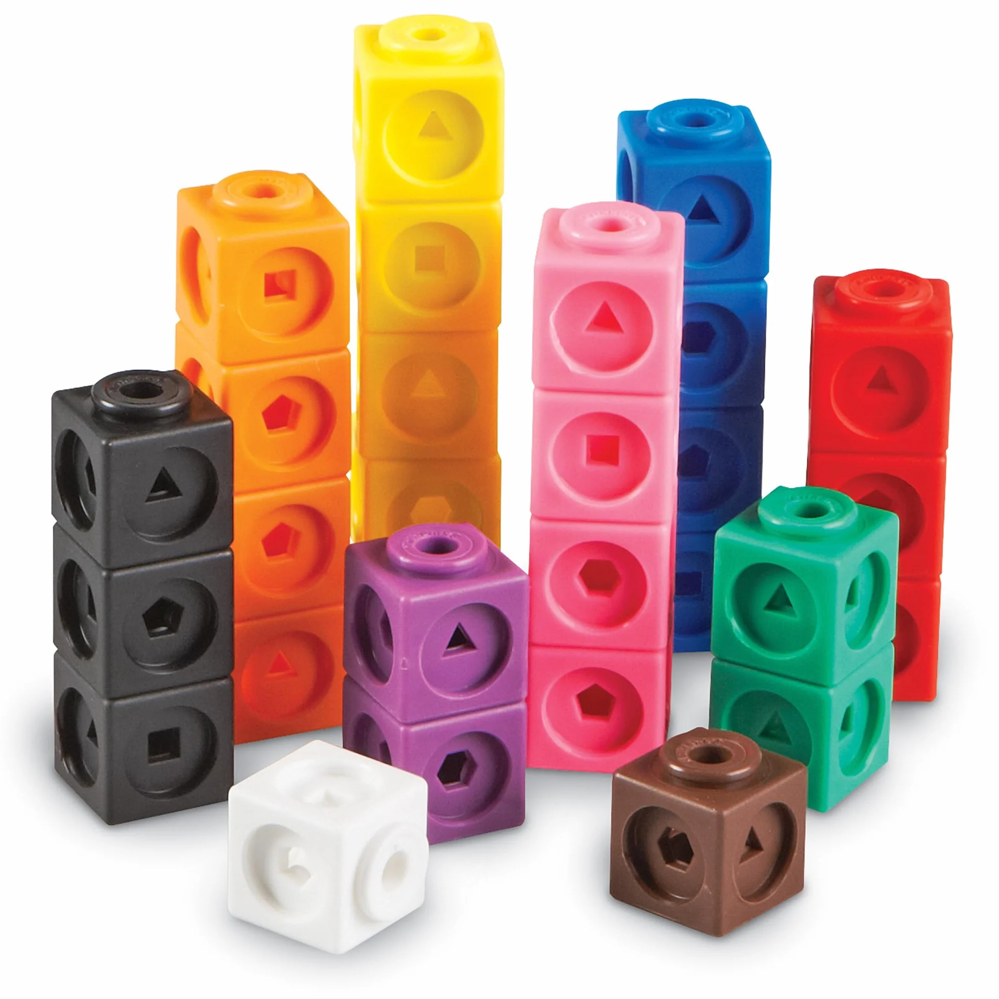 Learning Resources MATHLINK® CUBES-100, Cubes emboîtables pour activités mathématiques, Jeu éducatif STEM, comptage, dès 5 Ans