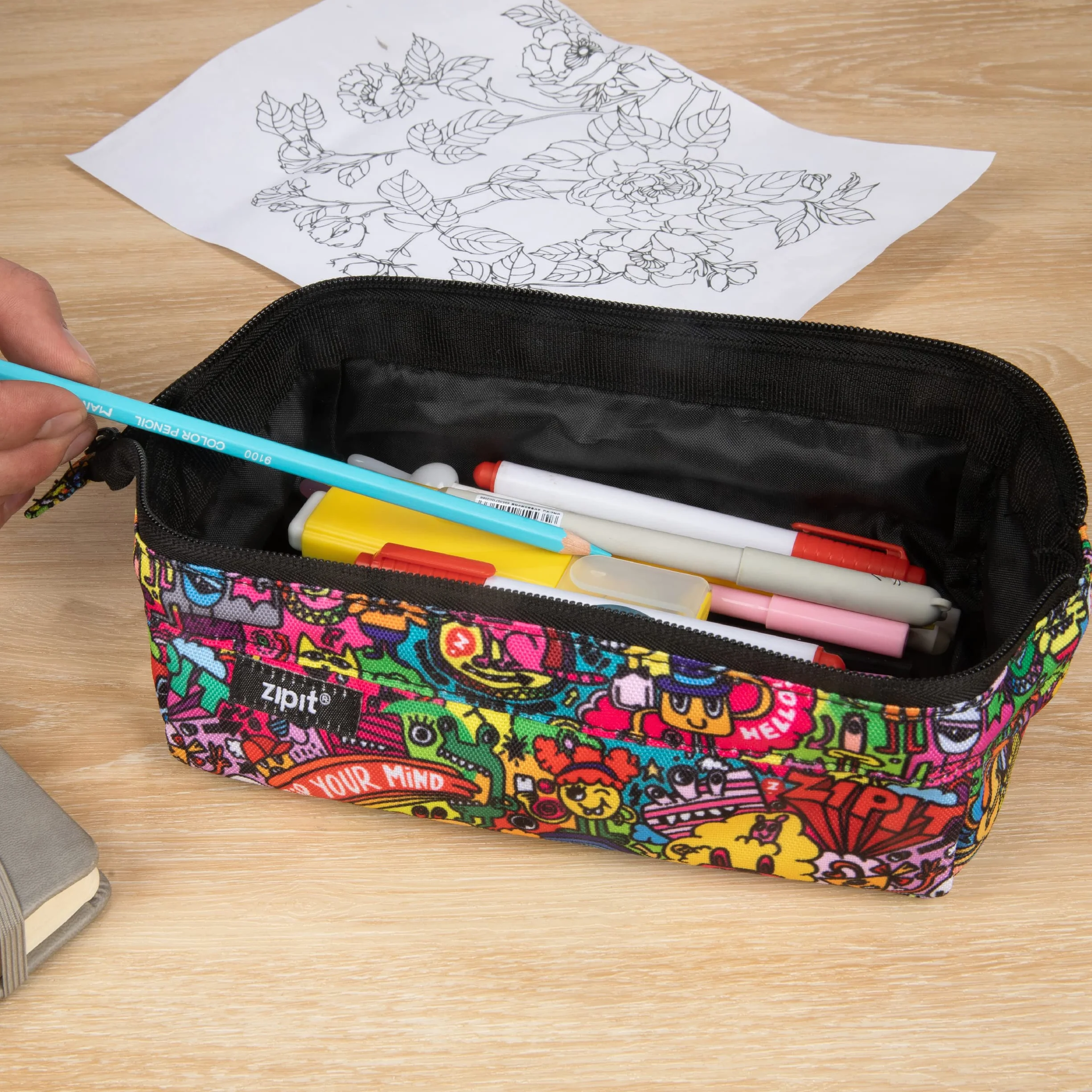 ZIPIT Lenny Trousse à crayons grande capacité pour école et bureau