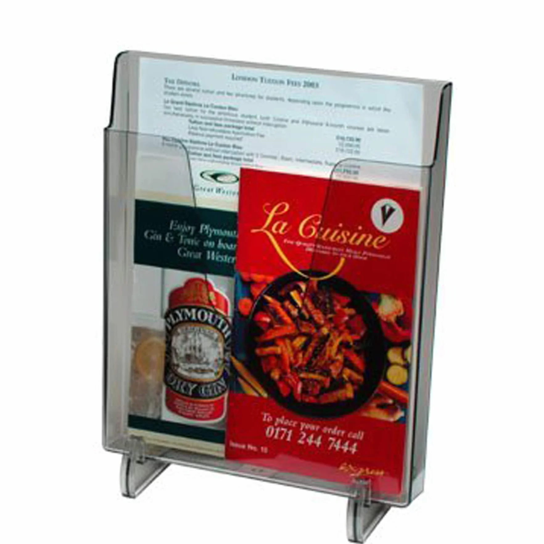Acrimet Porte-documents Vertical à Poche pour Brochures Format Lettre Fumé