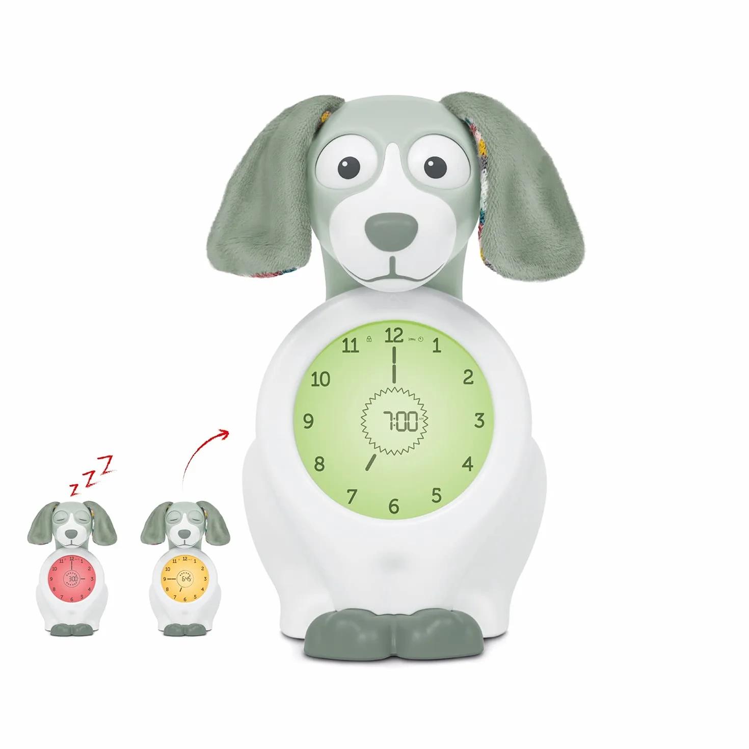 ZAZU Davy The Dog Clock - Horloge d'entraînement au Sommeil et veilleuse pour Enfants | réveil Lumineux