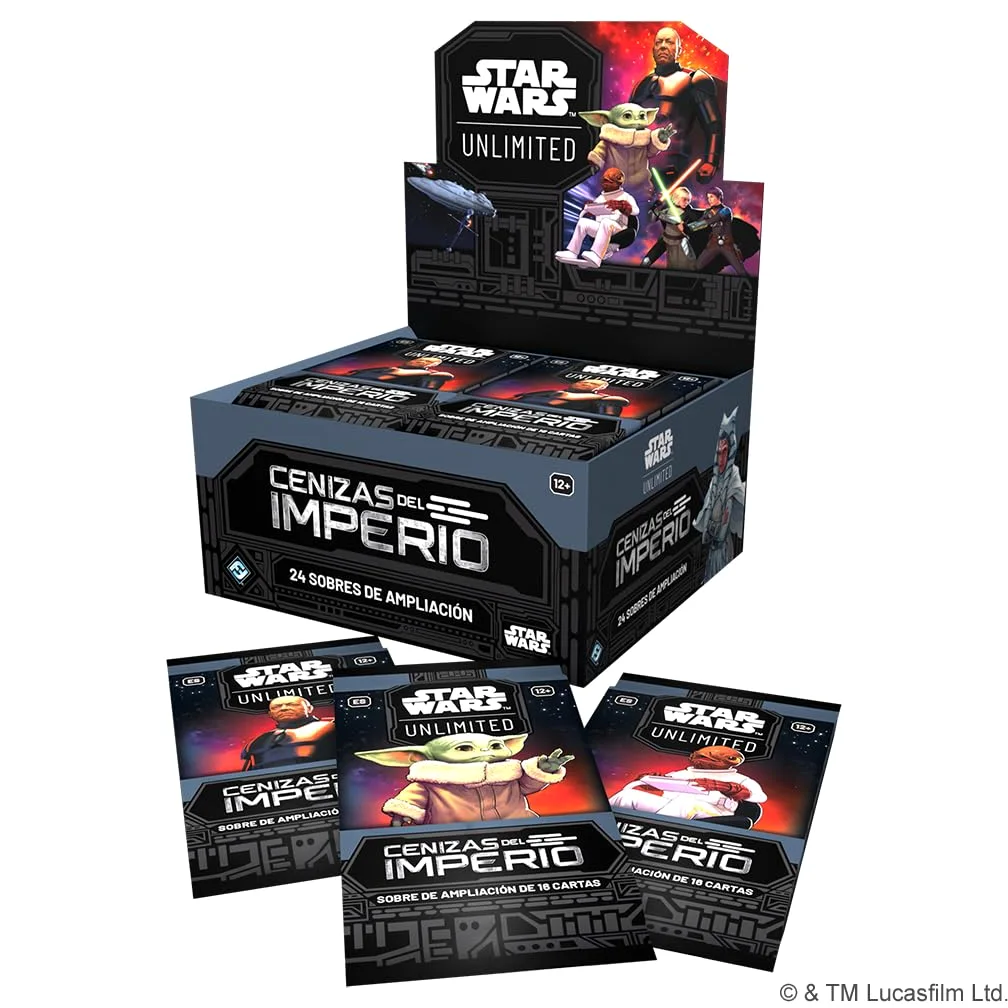 Asmodee FFG Star Wars Unlimited Jeu de Cartes à Collectionner Cendres de l'empire, 24 enveloppes de 16 Cartes, TCG à partir de 12 Ans, pour 2 Joueurs, Espagnol