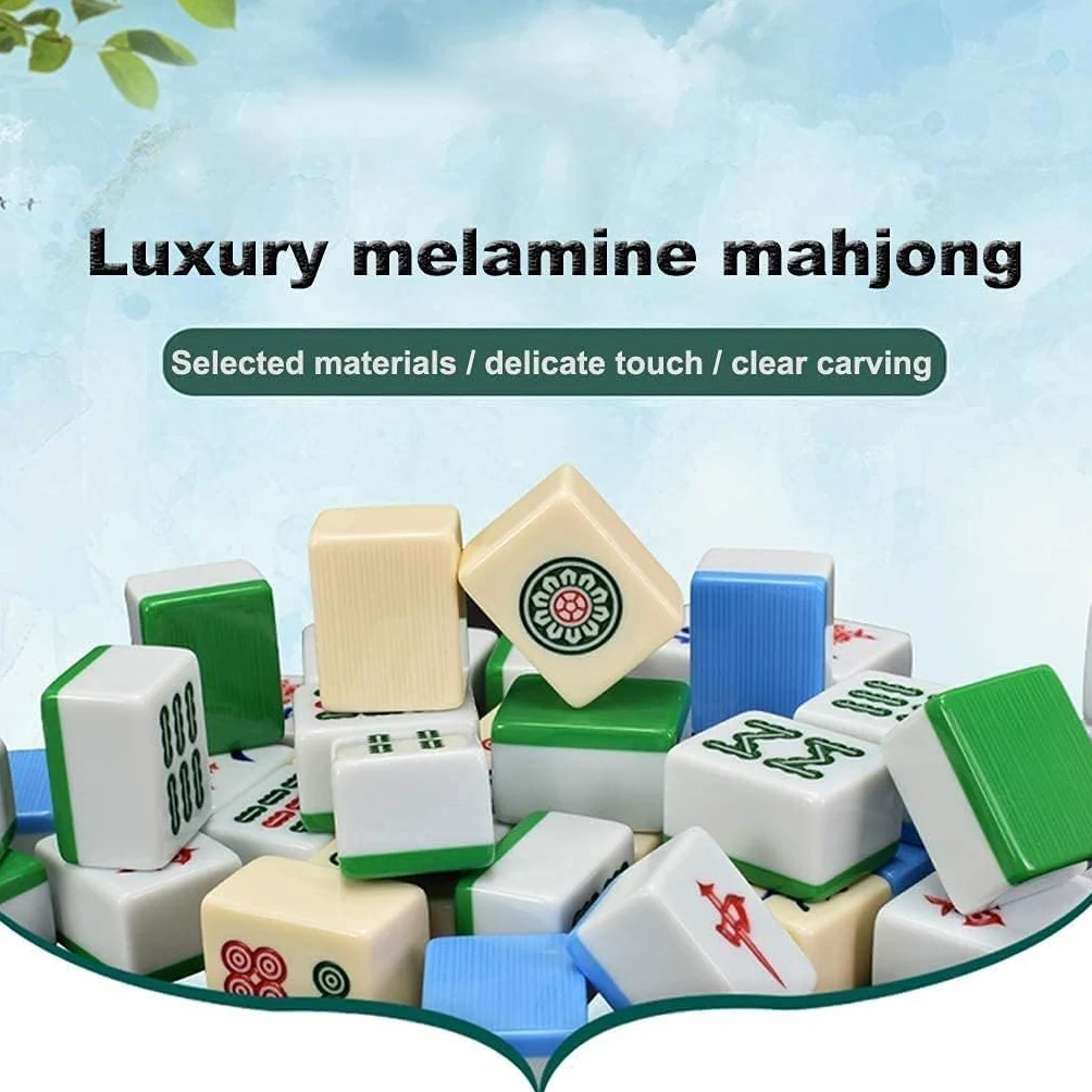 Grand Mahjong 144 tuiles, Coffret Cadeau en Aluminium Exquis, sûr et Durable