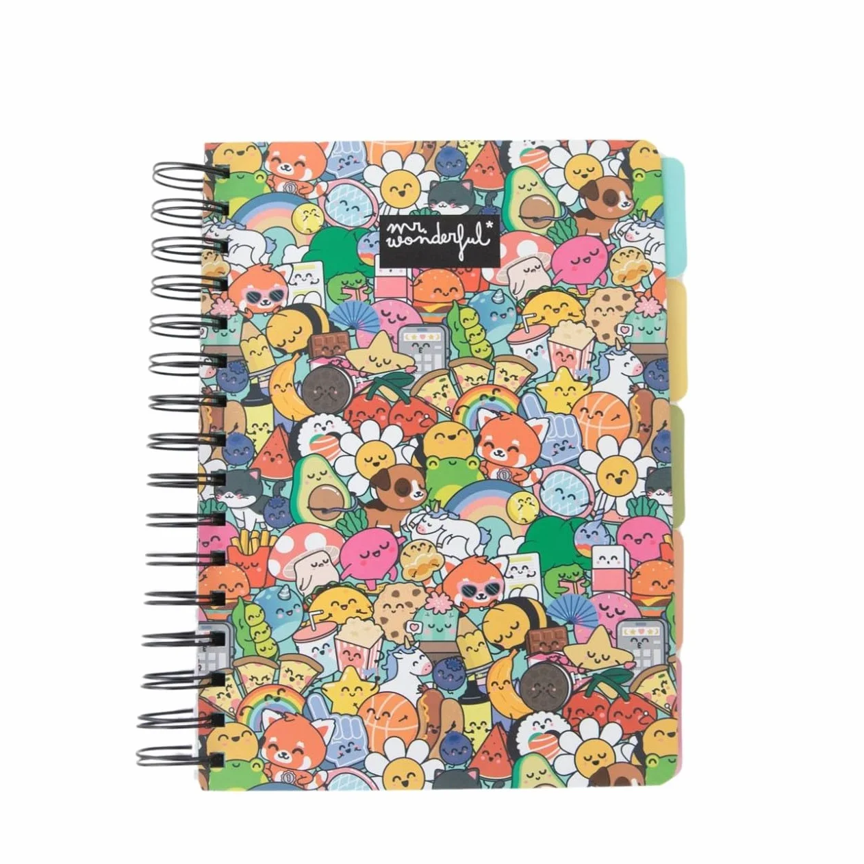 Mr. Wonderful Cahier A5 avec intercalaires Couverture rigide Reliure spirale 160 pages carrées